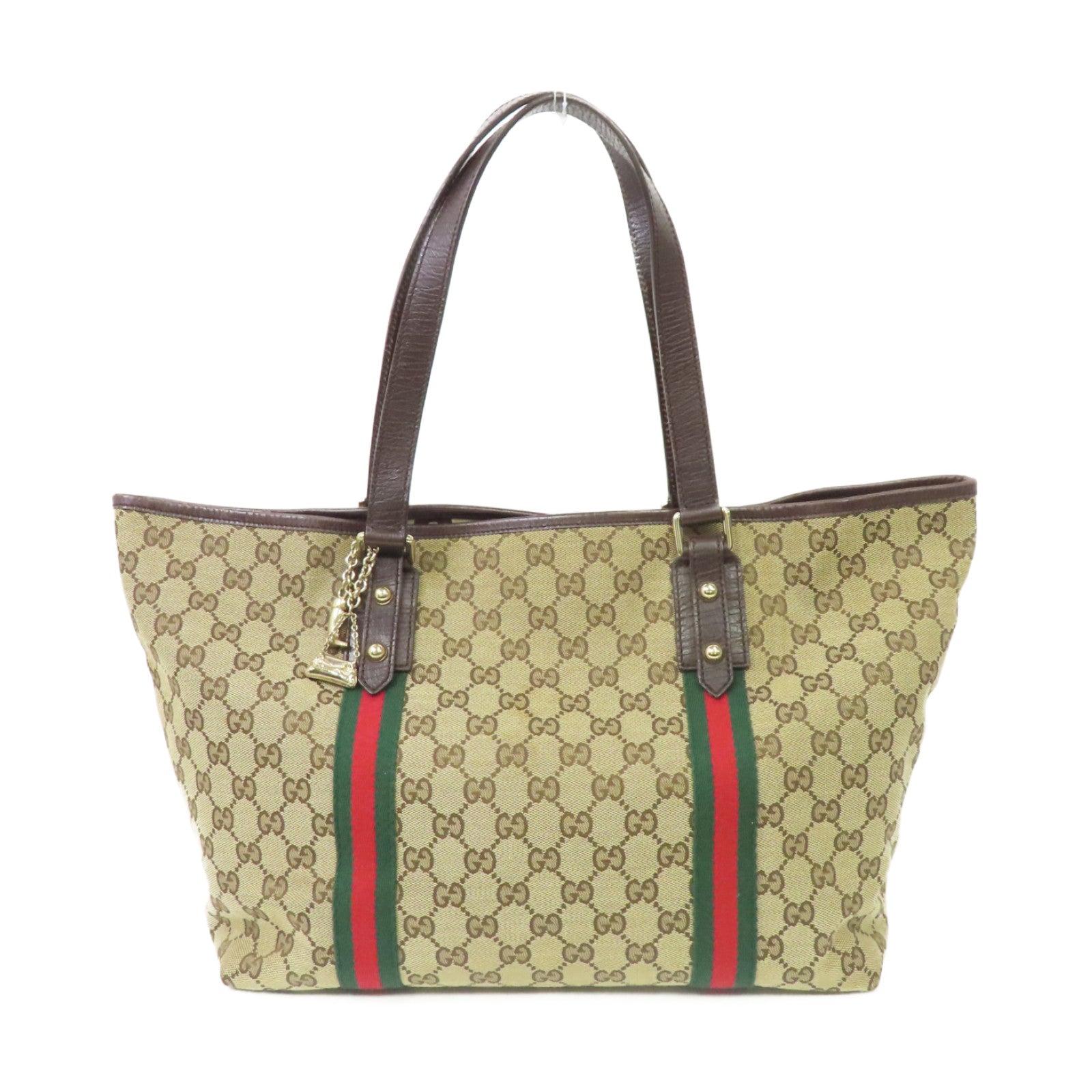 GUCCI 帆布Sherry Line Tote Bag金扣手挽袋啡色