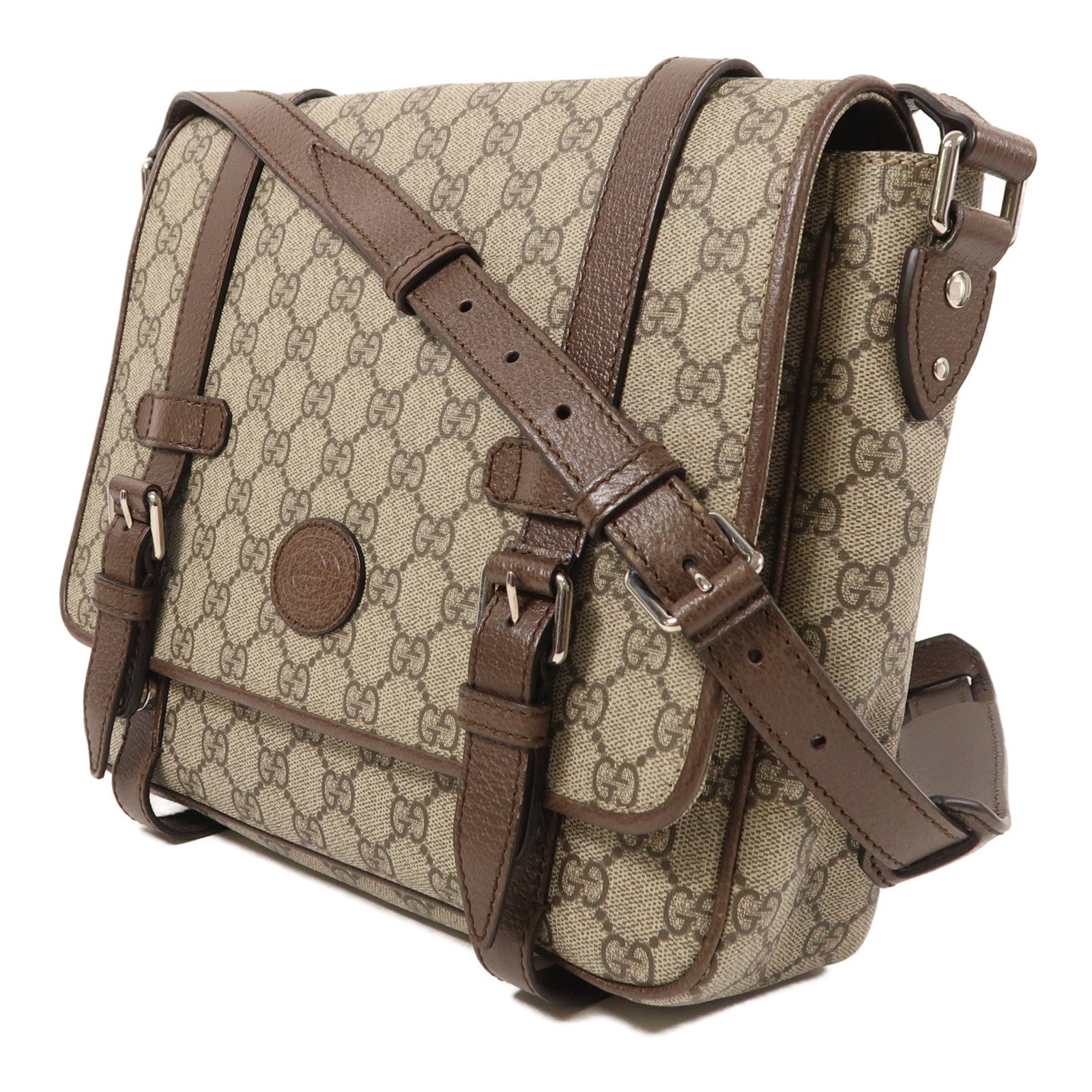 GUCCI GG SHW Shoulder Bag 658542 Coated Canvas Brown