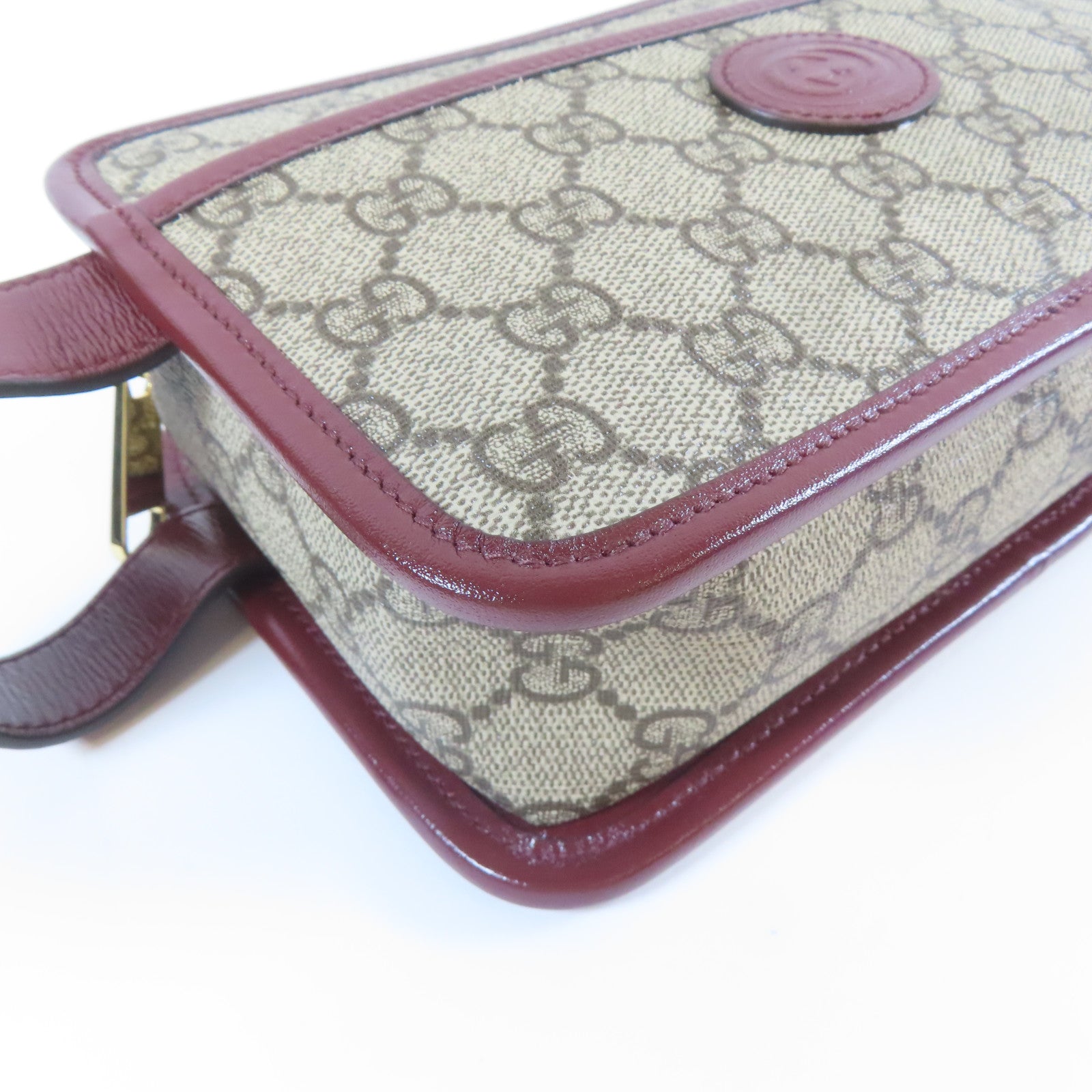 GUCCI 【激減優惠】塗層帆布Business Clutch Bag金扣手拿包啡色