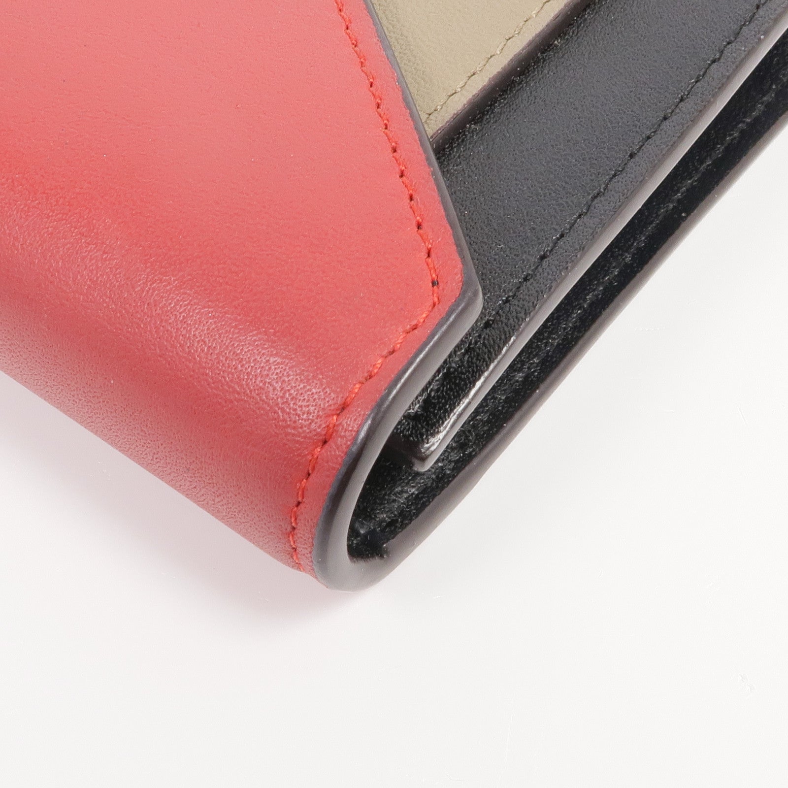 CELINE 牛皮皮革Trifold Wallet金扣錢包