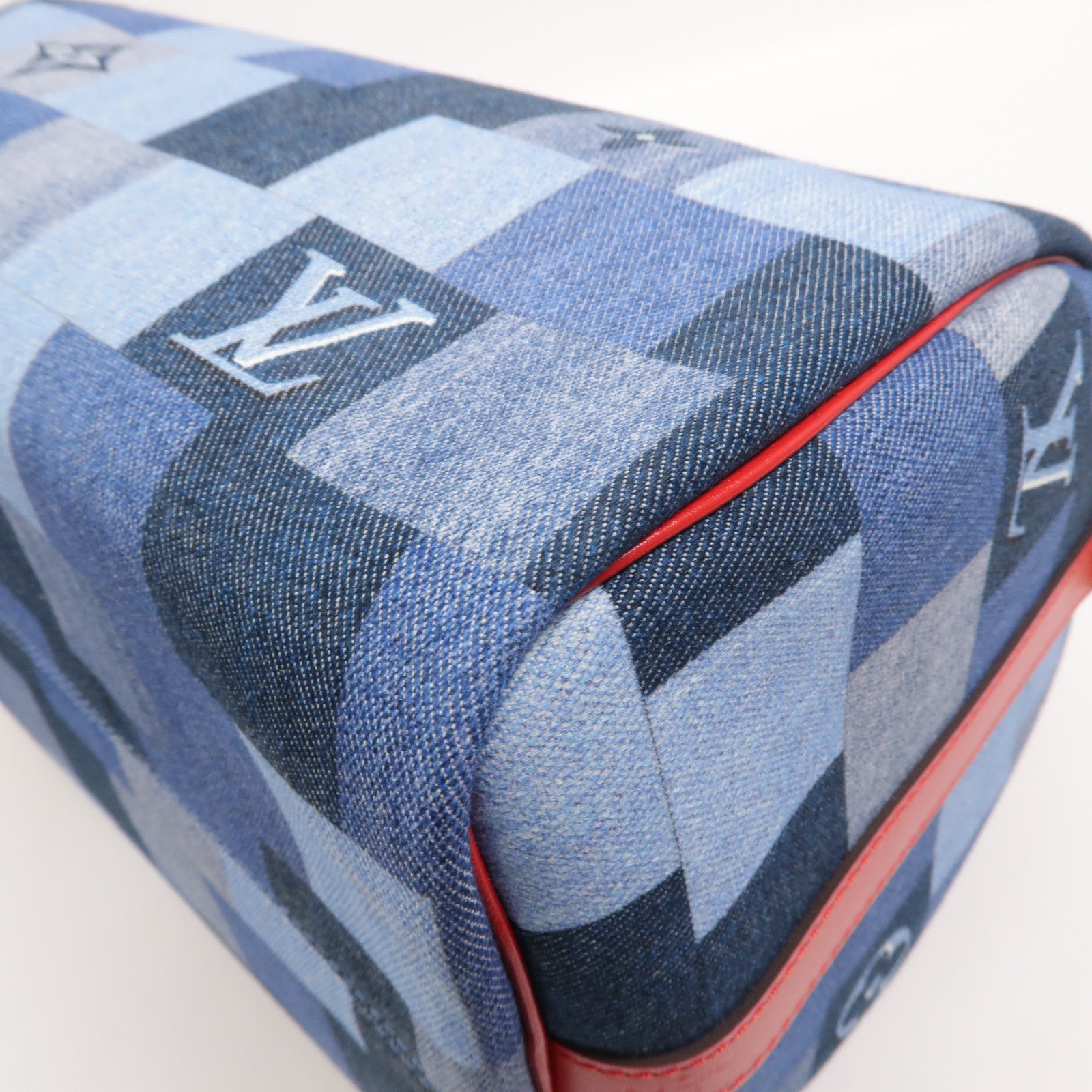 LOUIS VUITTON Monogram Denim Speedy Bandouliere 30金扣手挽肩背兩用袋