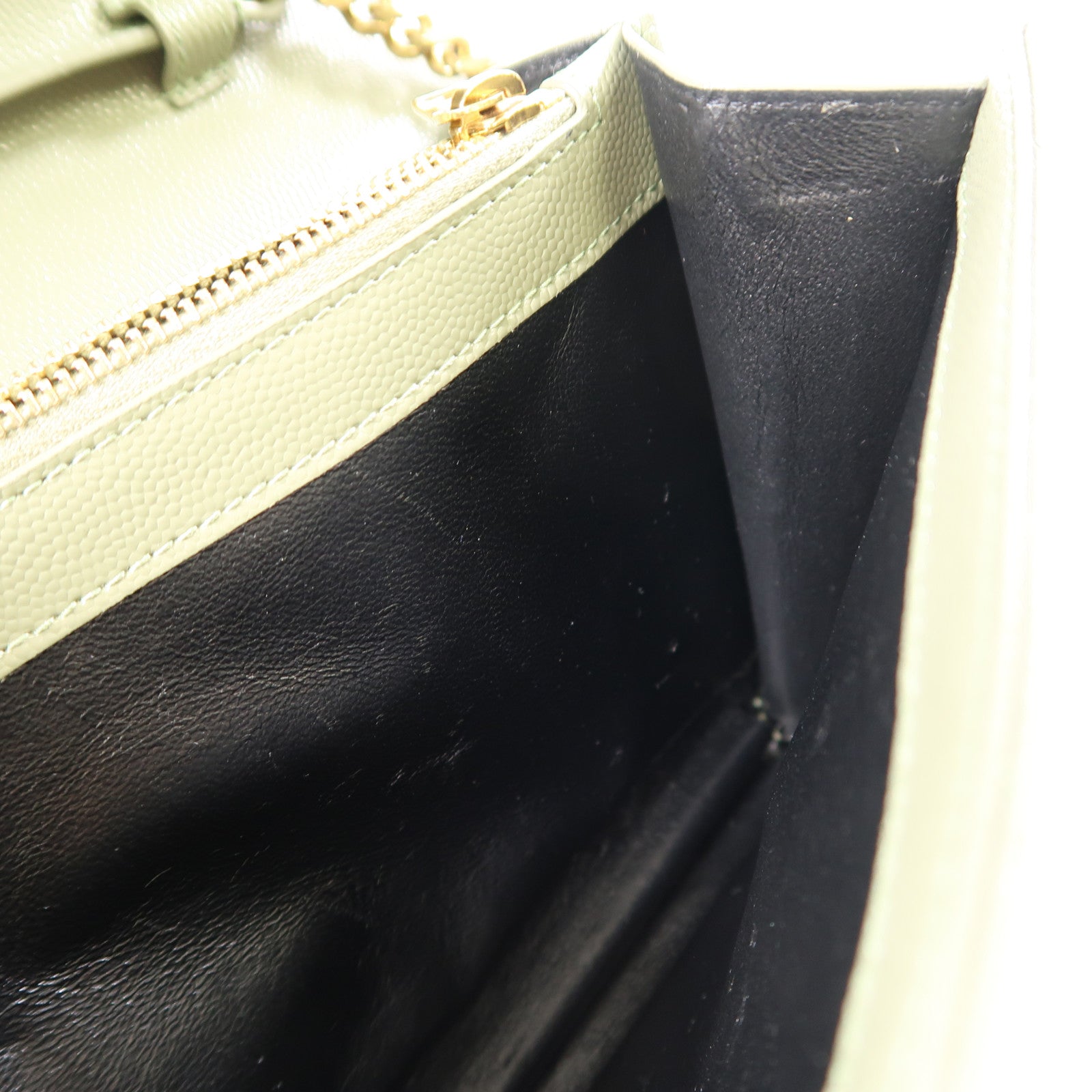 YVES SAINT LAURENT 牛皮皮革Chain Shoulder金扣鏈帶肩背袋
