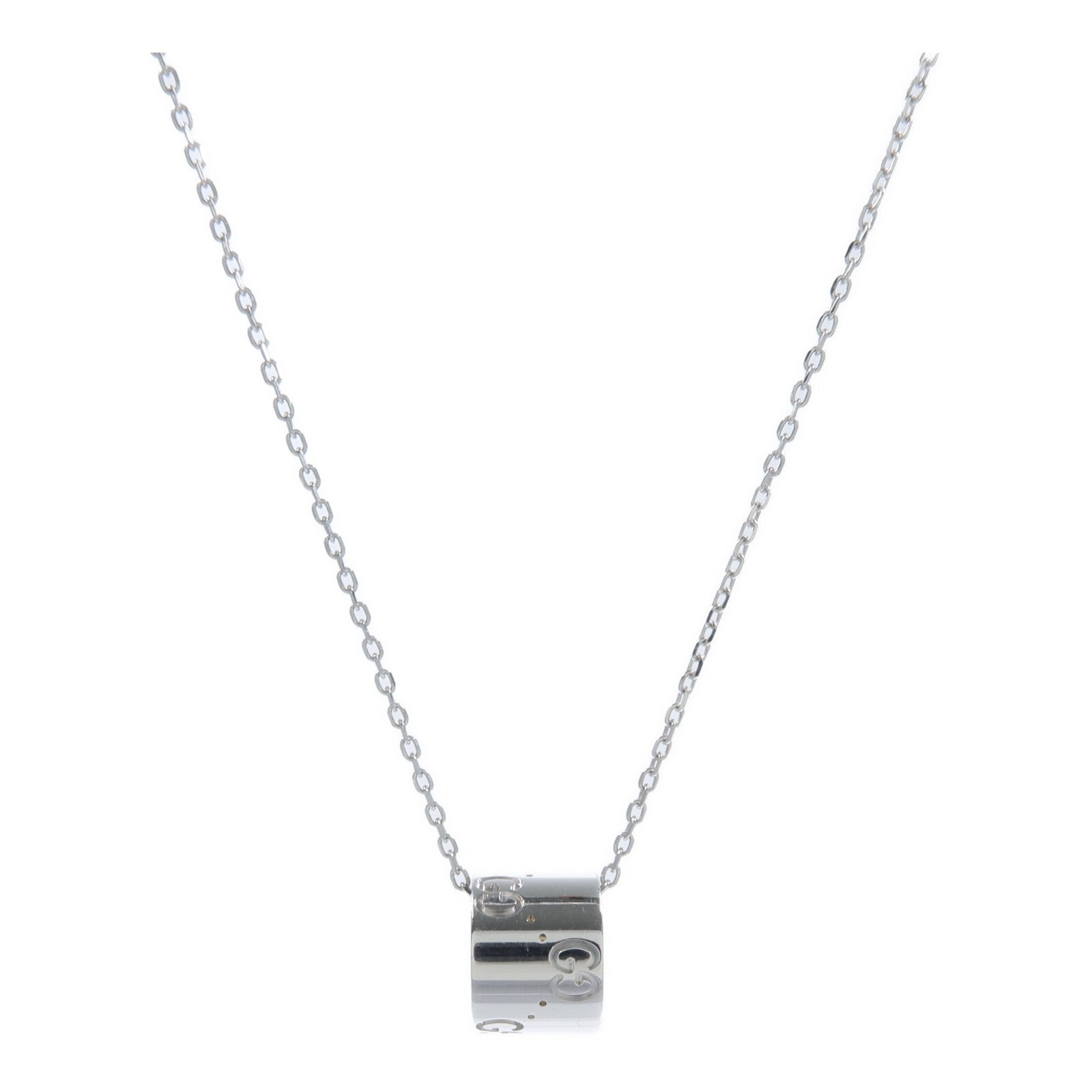 GUCCI 18K白金Icon Ring Necklace項鍊