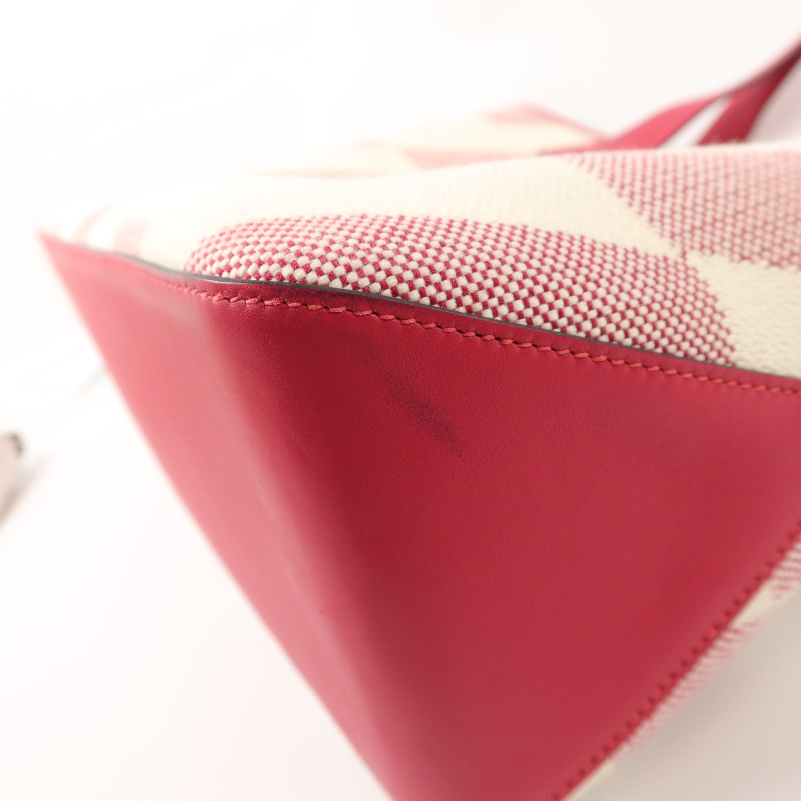 HERMES 帆布Biais 40手挽袋Framboise