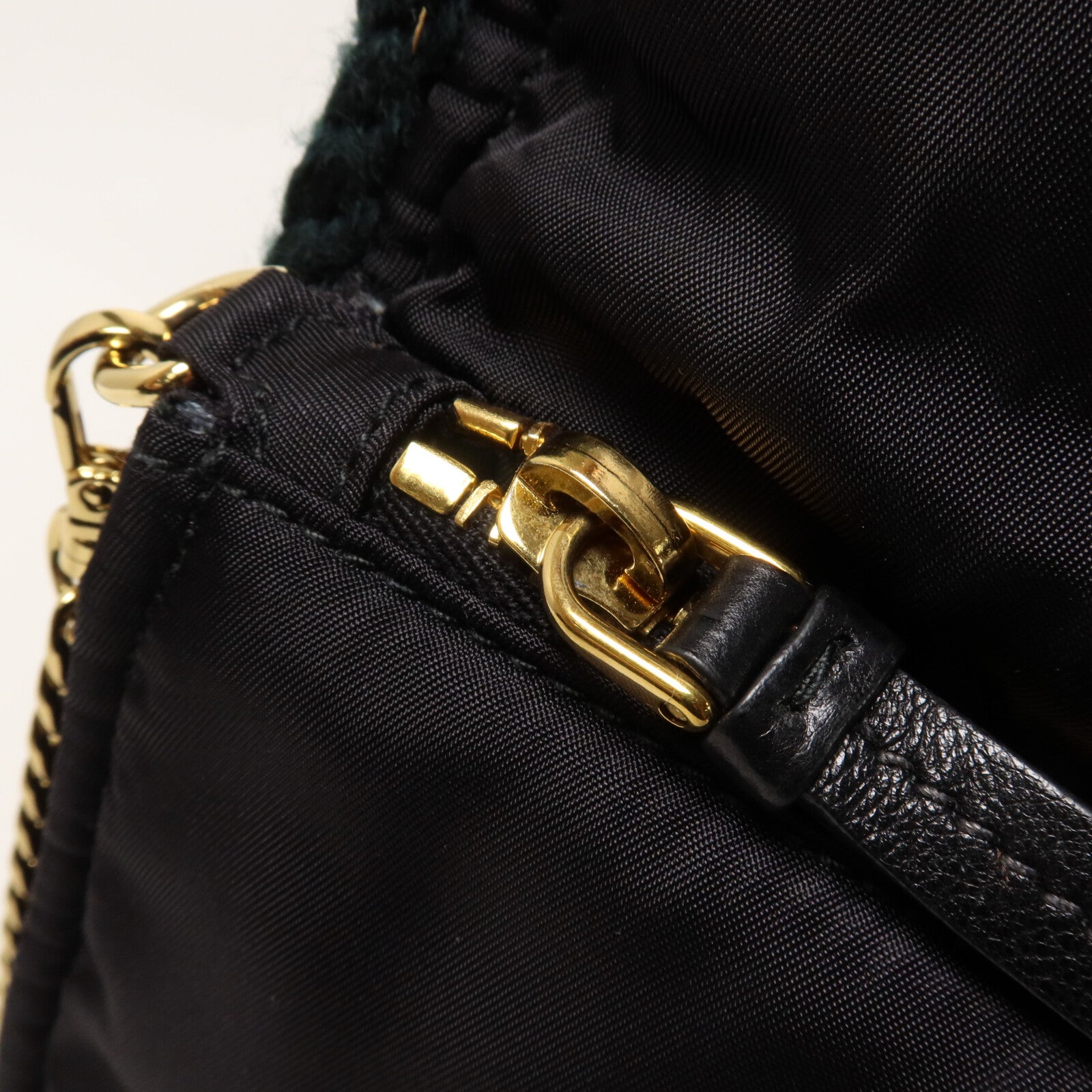PRADA 羊毛/尼龍Shoulder Bag鏈帶肩背袋
