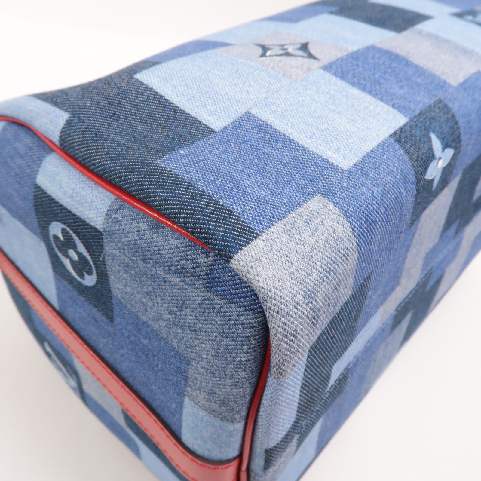 LOUIS VUITTON Monogram Denim Speedy Bandouliere 30金扣手挽肩背兩用袋