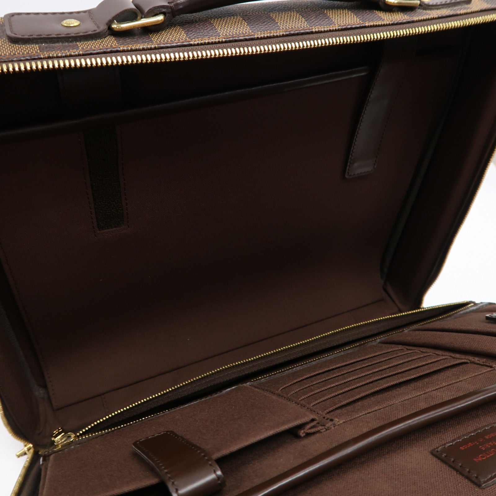 LOUIS VUITTON Damier Porte Ordinatur Savana金扣手挽肩背兩用袋啡色