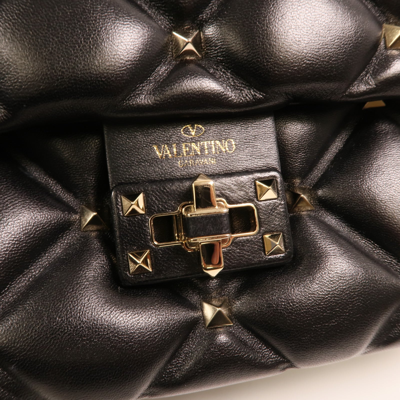 Valentino 羊皮皮革Candystud金扣手挽肩背兩用袋