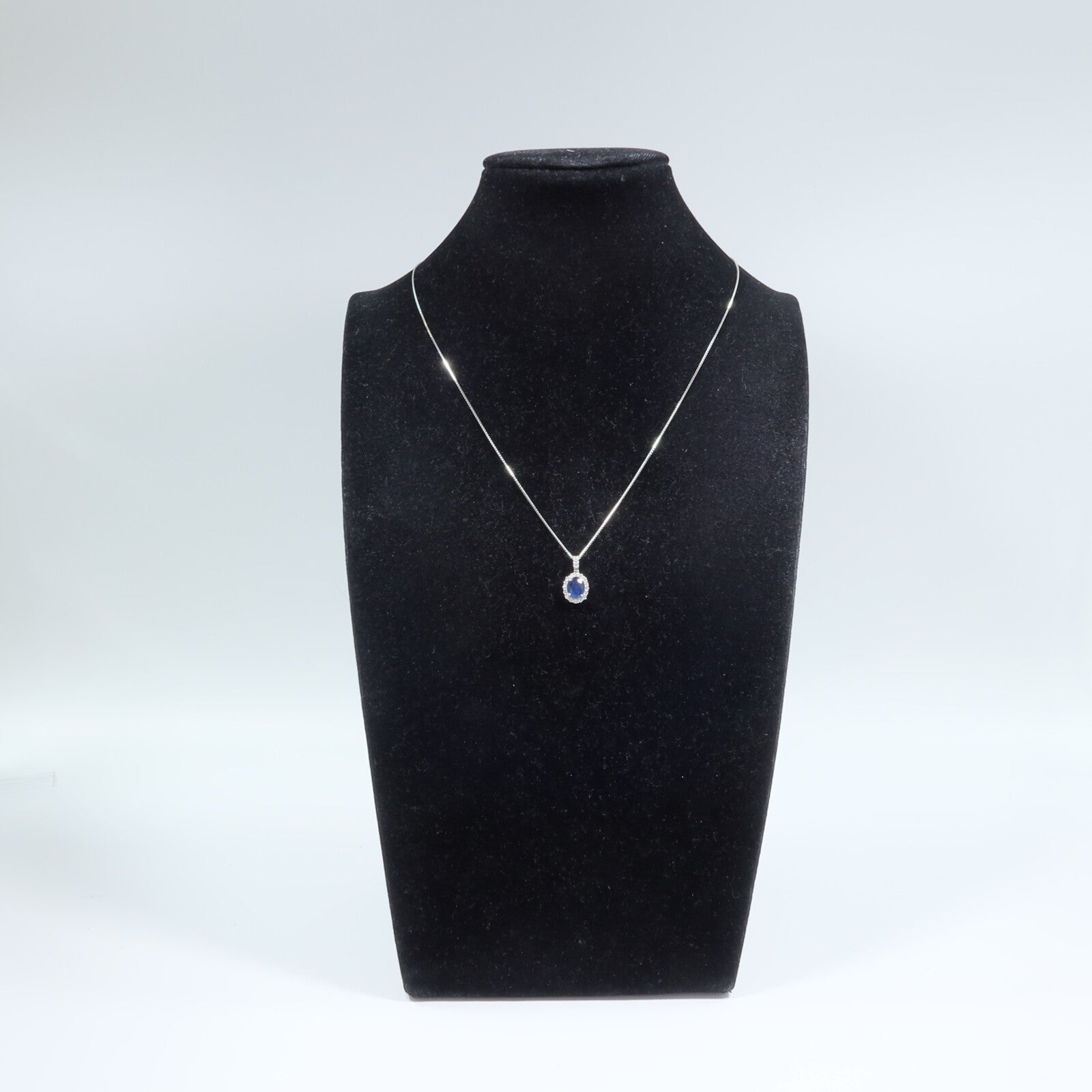 JEWELRY PT900/PT850鉑金Sapphire Diamond Necklace藍寶石/鑽石項鍊
