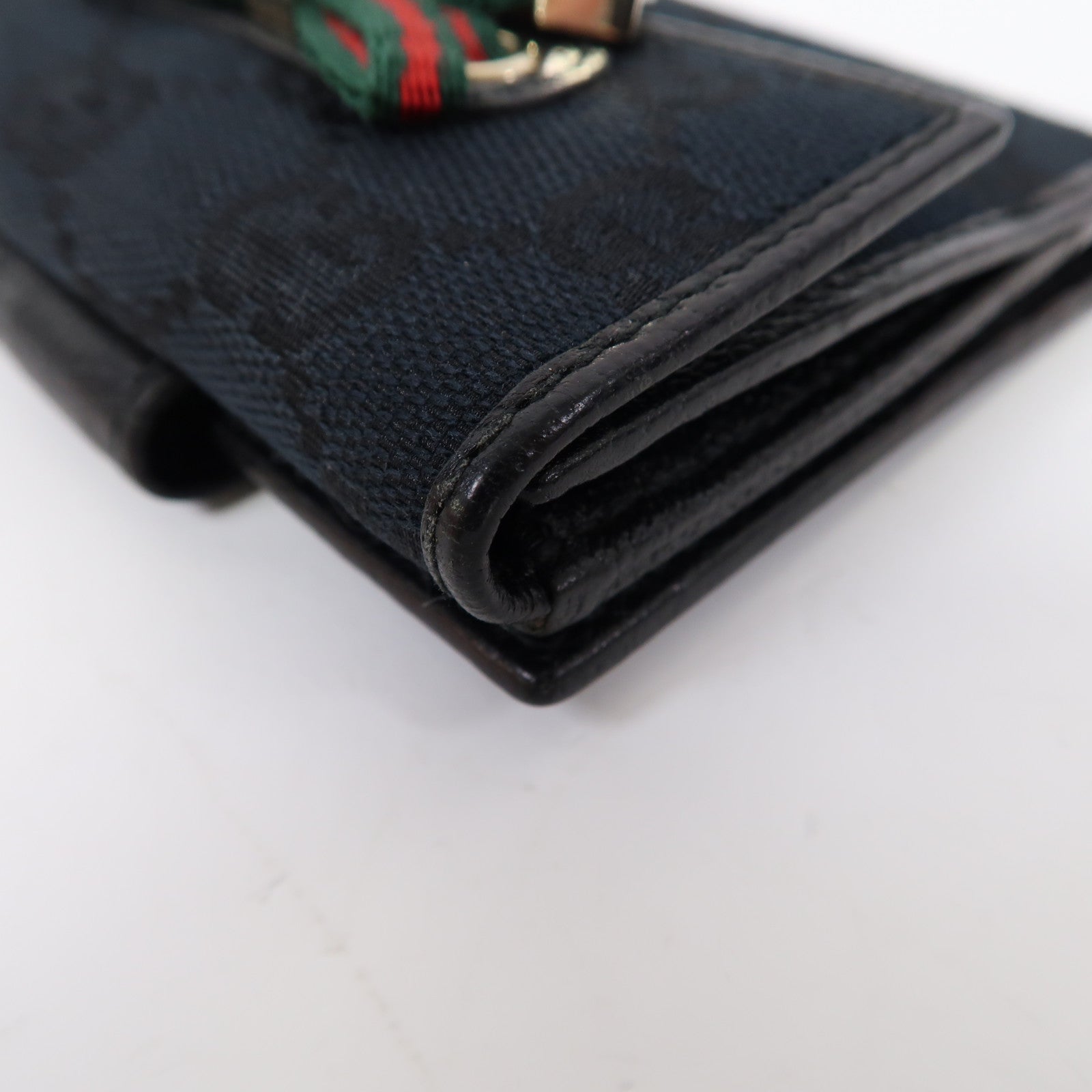 GUCCI 帆布Wallet金扣錢包黑色