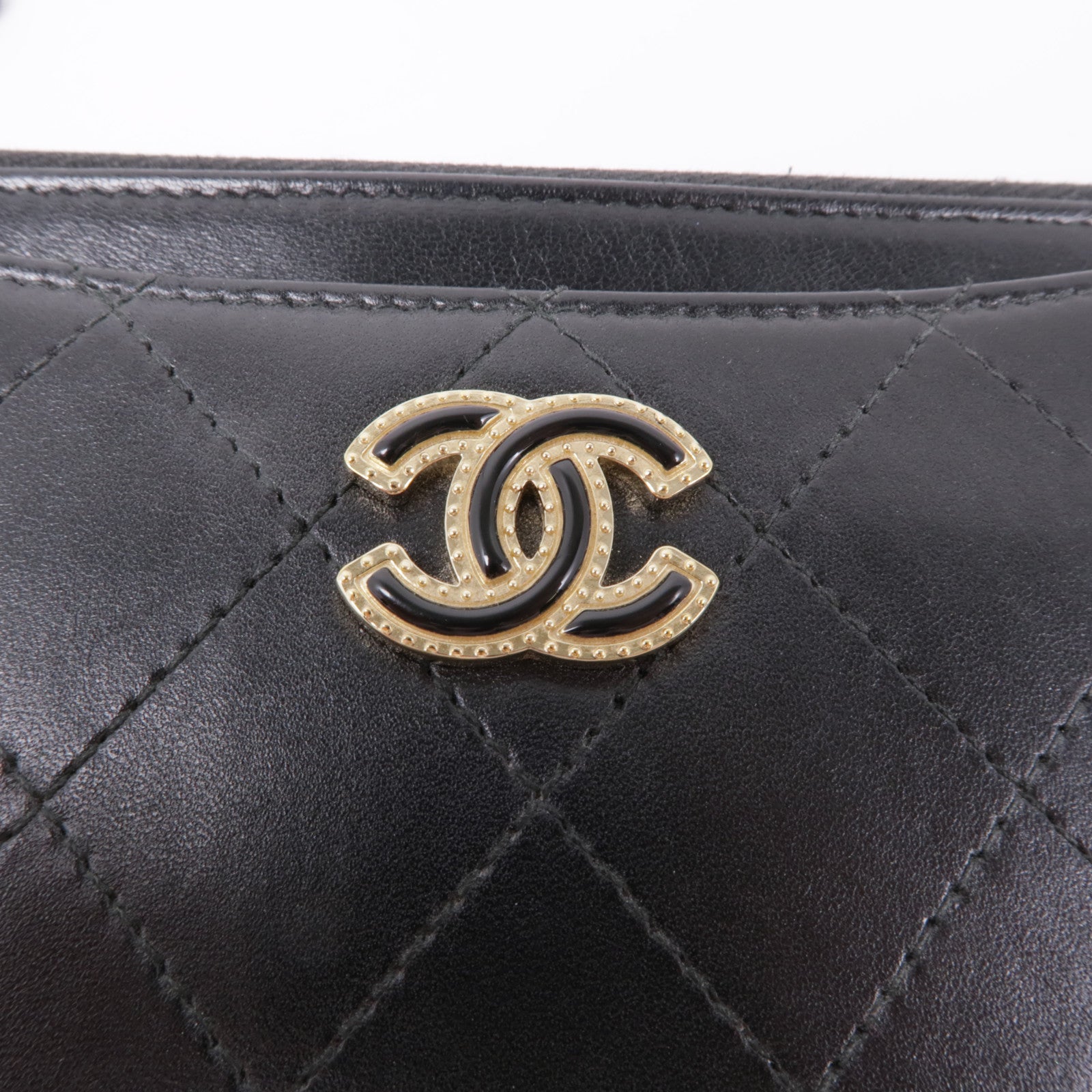 CHANEL 皮革Long Wallet金扣長錢包