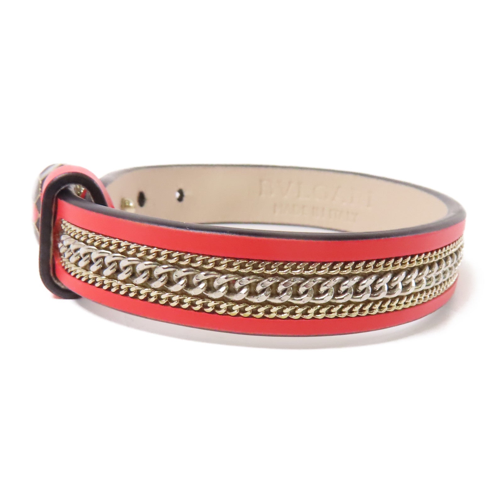 BVLGARI 牛皮皮革Bracelet手鐲紅色