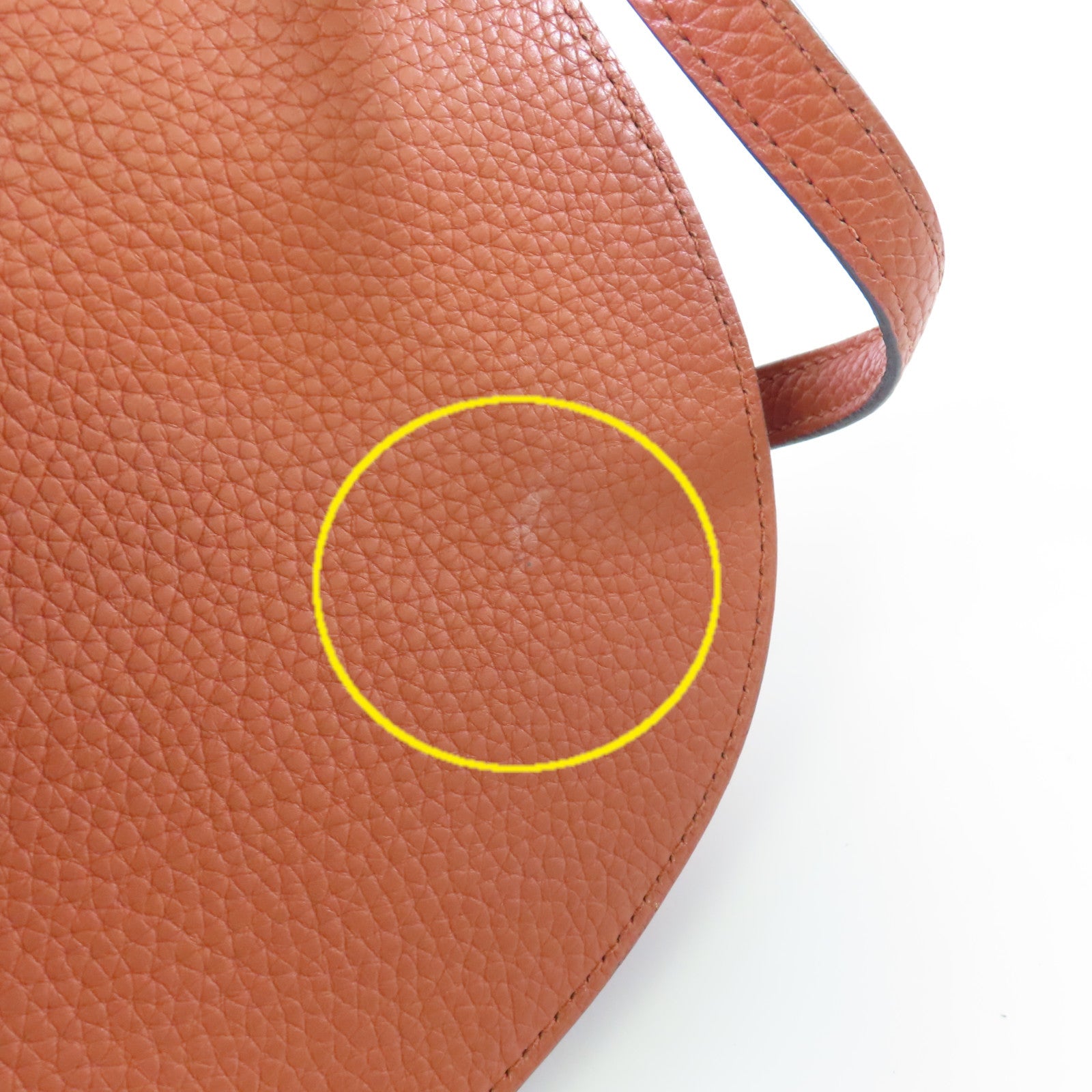 HERMES Clemence皮革Sac Saut 25 Shoulder Bag金扣肩背袋6C Cuivre/南瓜色