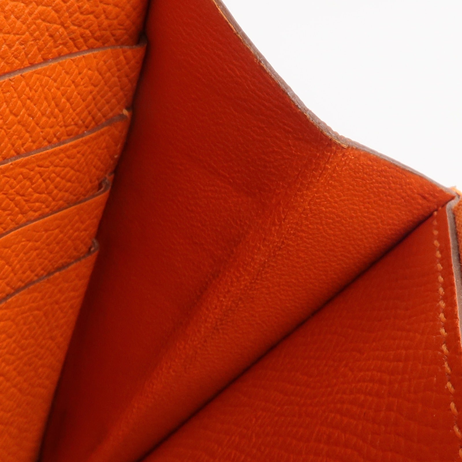 HERMES Epsom皮革Kelly Wallet長錢包Orange