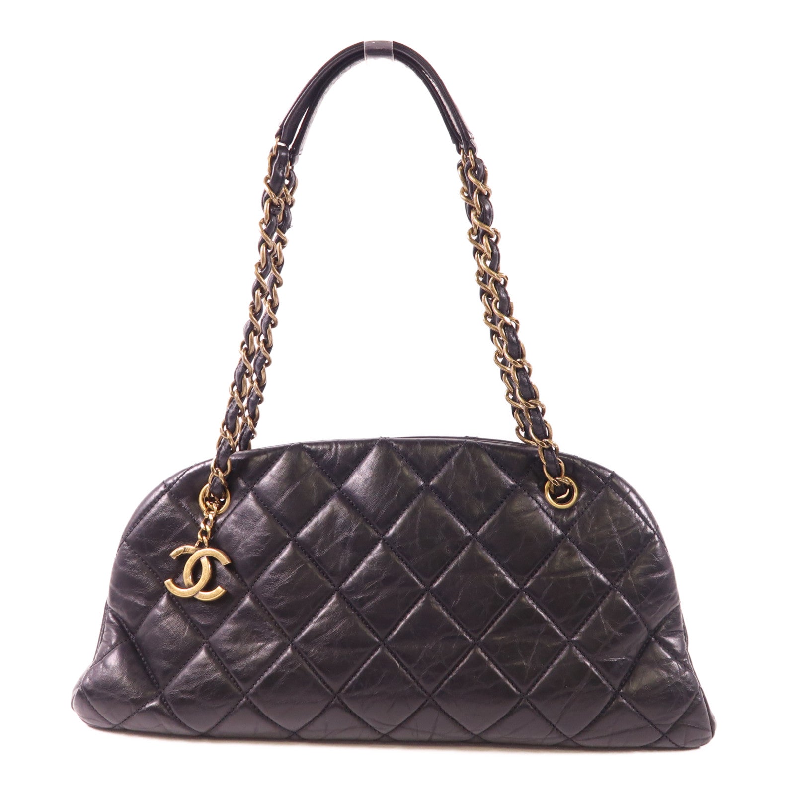 CHANEL 牛皮皮革Chain Shoulder Bag金扣鏈帶肩背袋