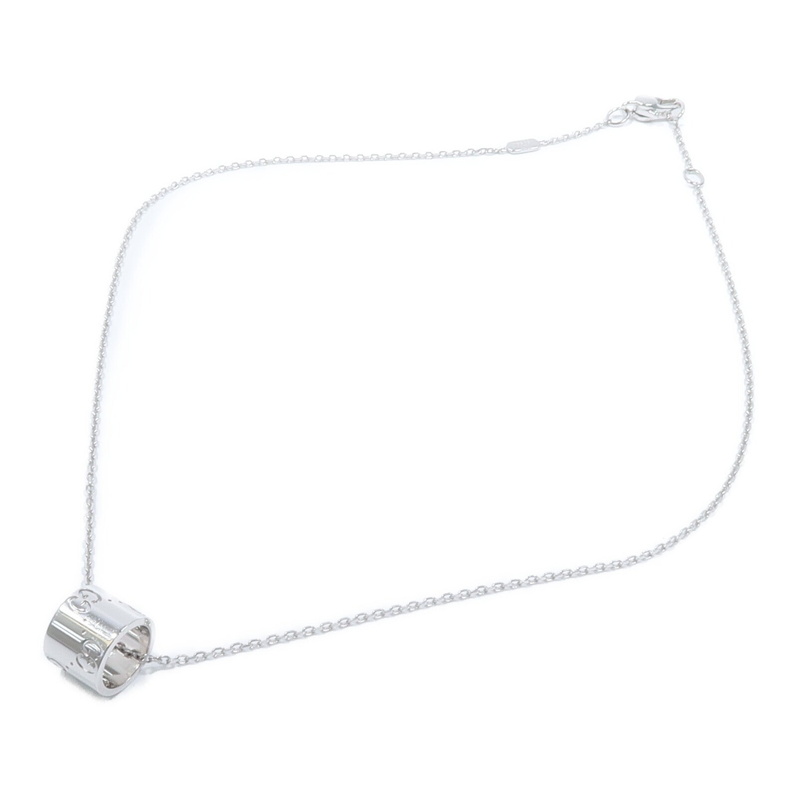 GUCCI 18K白金Icon Ring Necklace項鍊