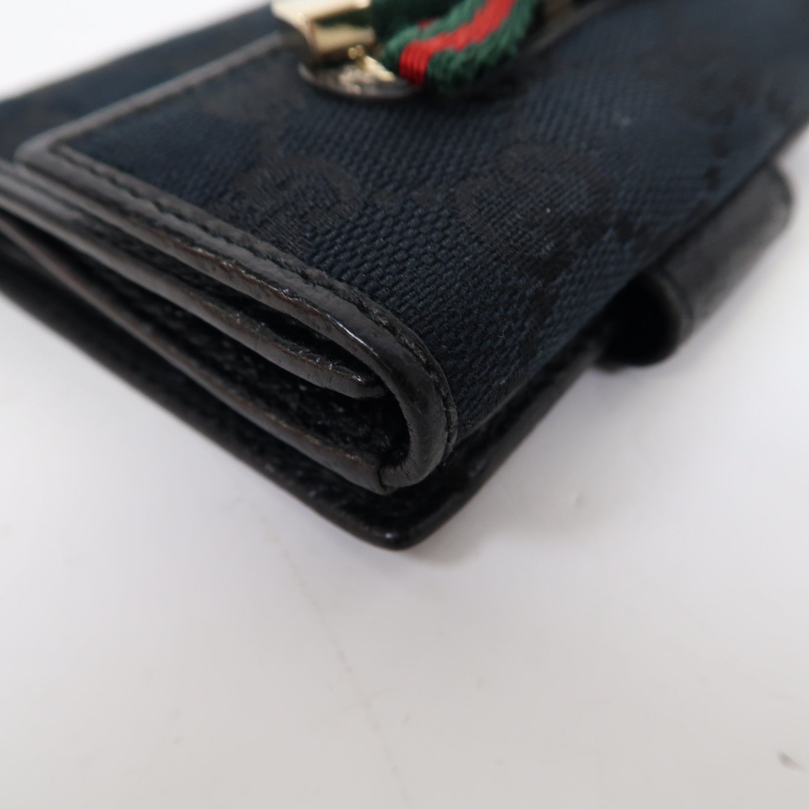 GUCCI 帆布Wallet金扣錢包黑色