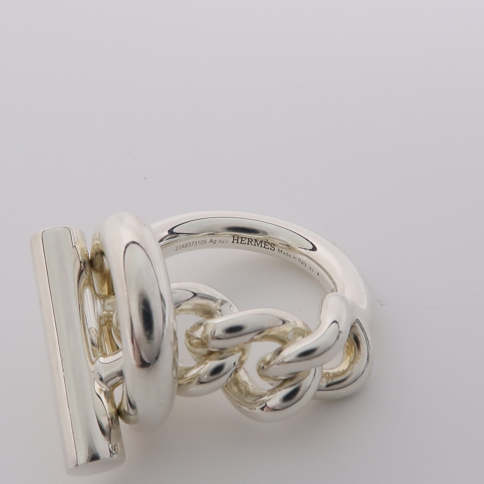 HERMES 925純銀Croisette Ring戒指US#4.5