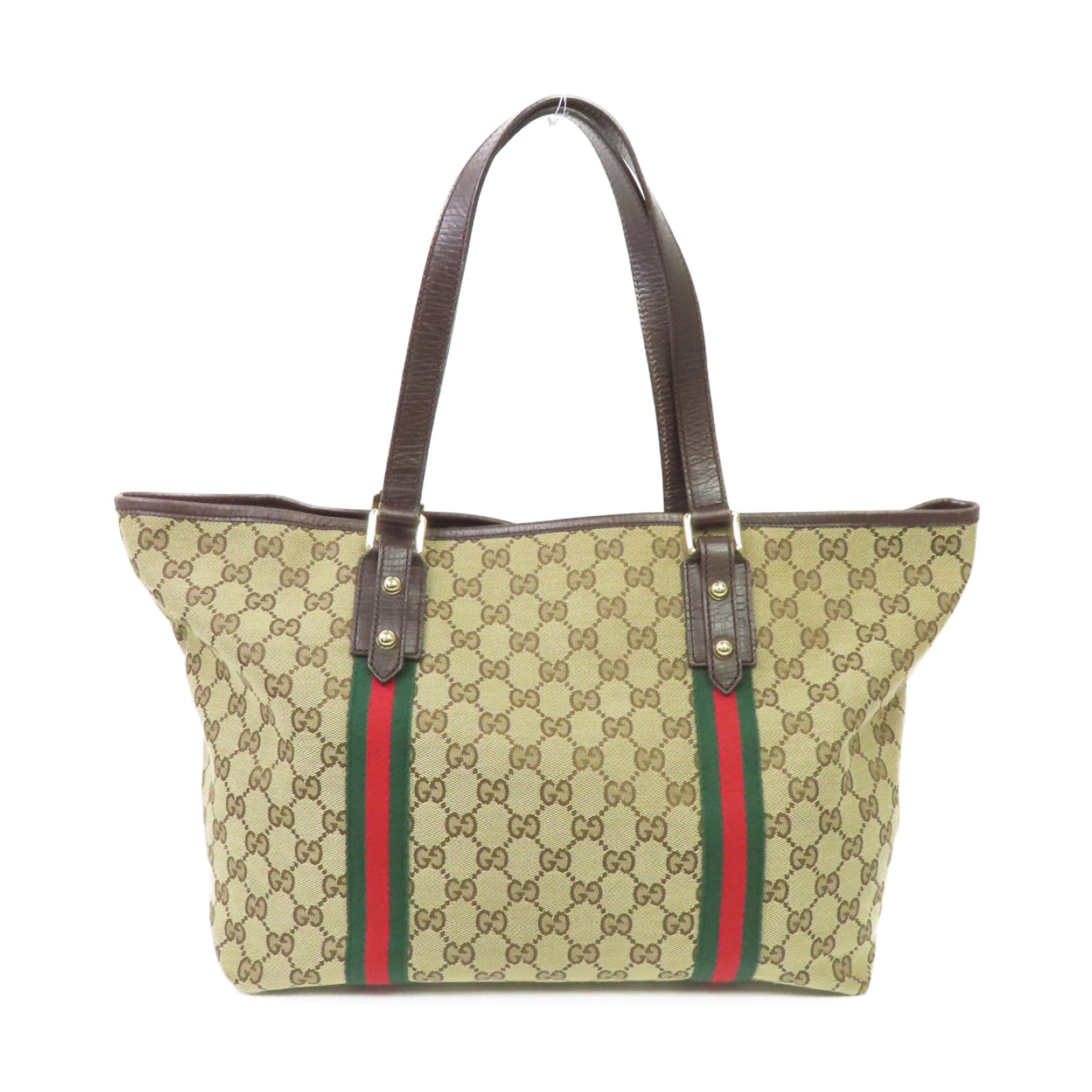 GUCCI 帆布Sherry Line Tote Bag金扣手挽袋啡色