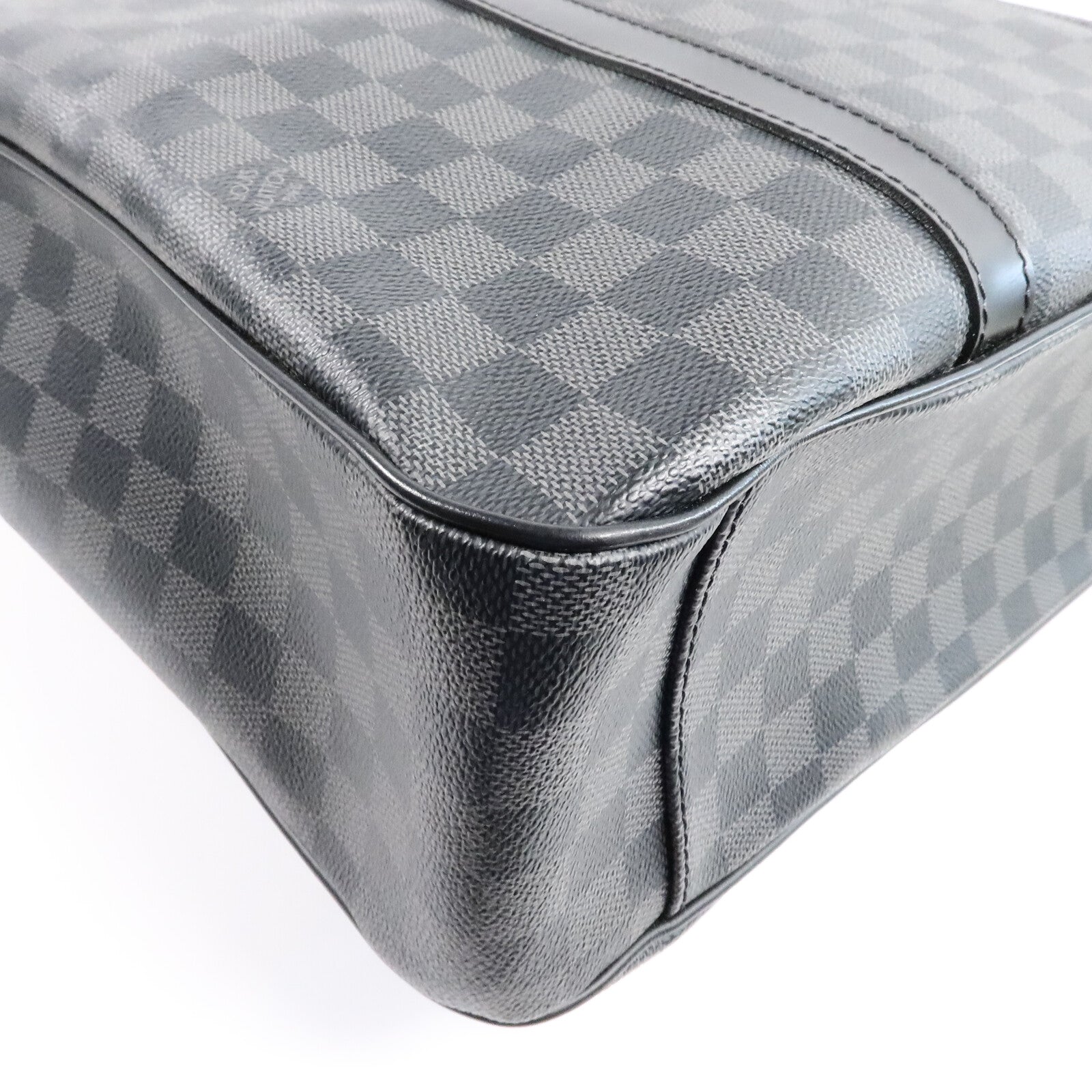 LOUIS VUITTON Damier Graphite Tadao MM銀扣手挽肩背兩用袋