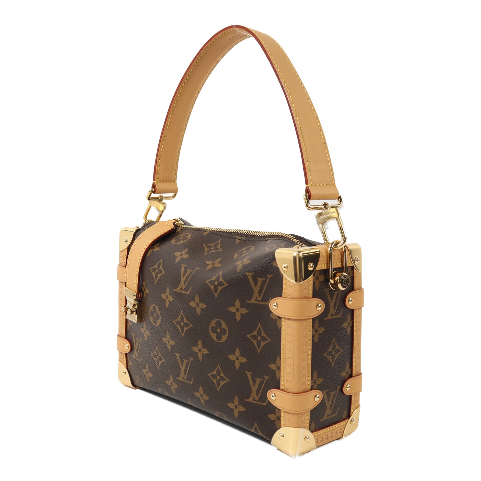 LOUIS VUITTON Monogram Side Trunk PM金扣手挽肩背兩用袋