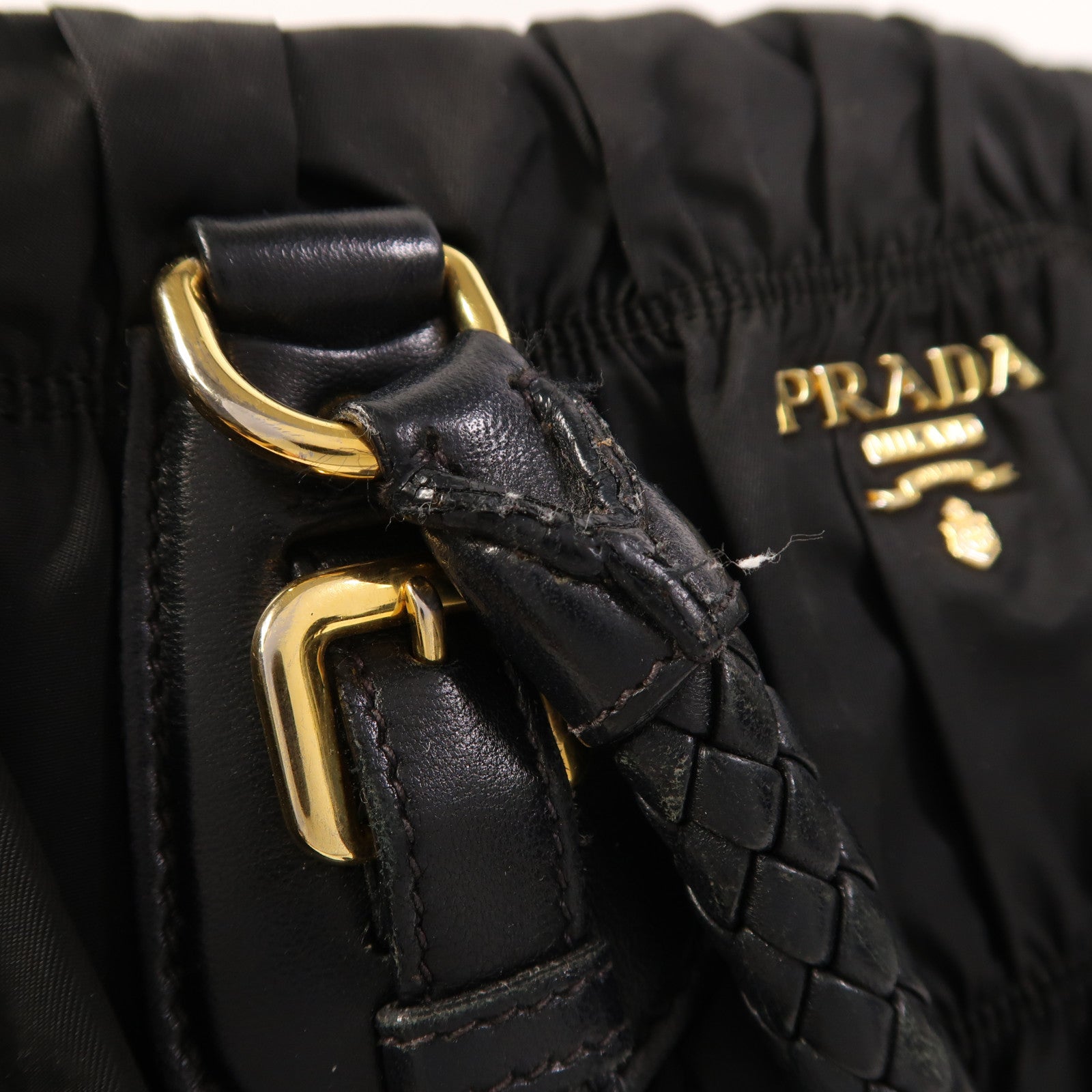 PRADA 尼龍2 Way Shoulder金扣手挽肩背兩用袋