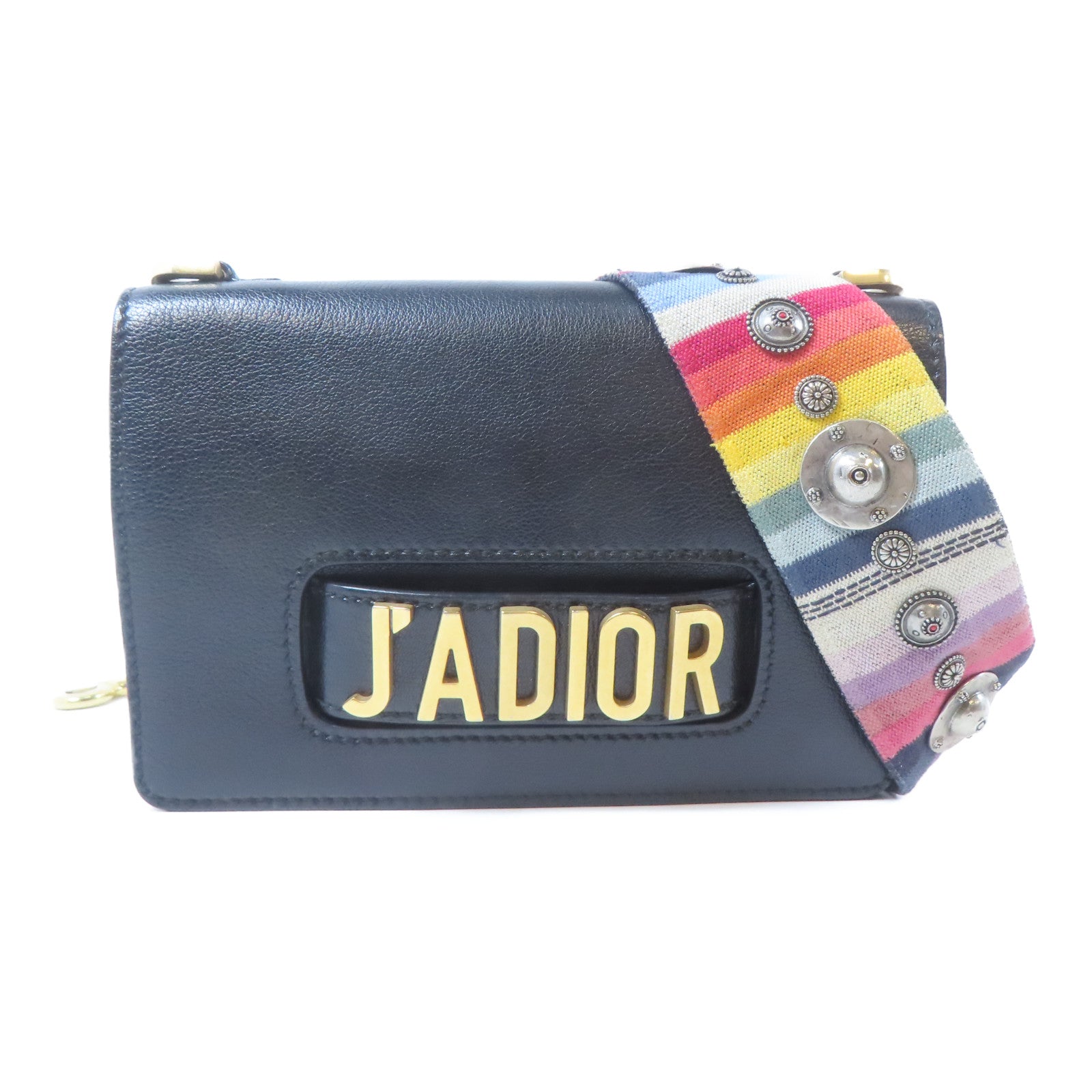 Dior 牛皮皮革J'ADIOR金扣肩背袋黑色