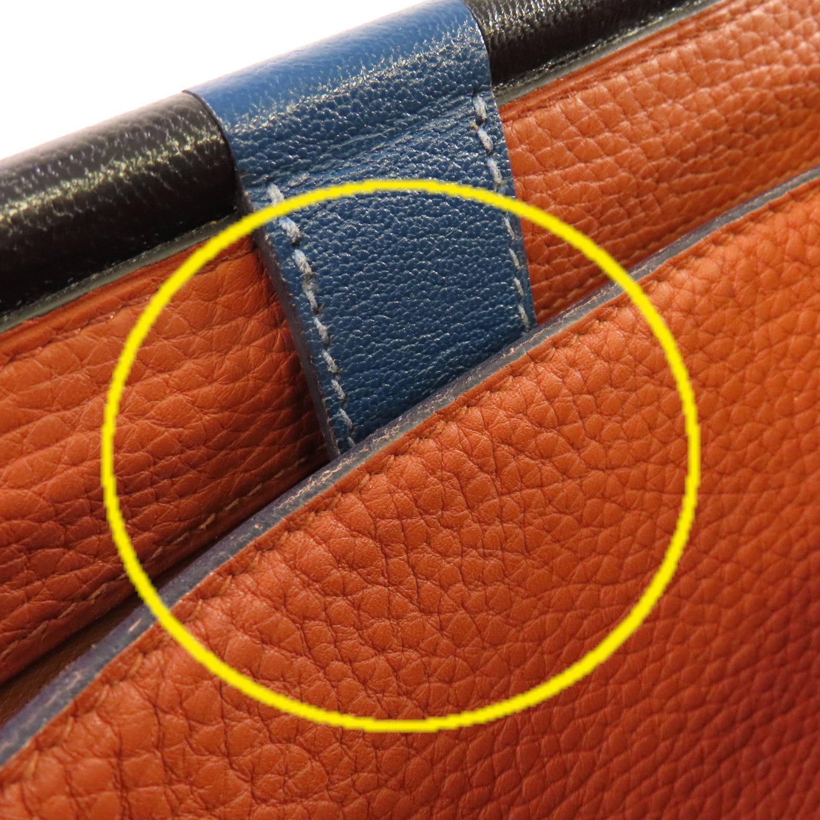 HERMES Clemence皮革Sac Saut 25 Shoulder Bag金扣肩背袋6C Cuivre/南瓜色