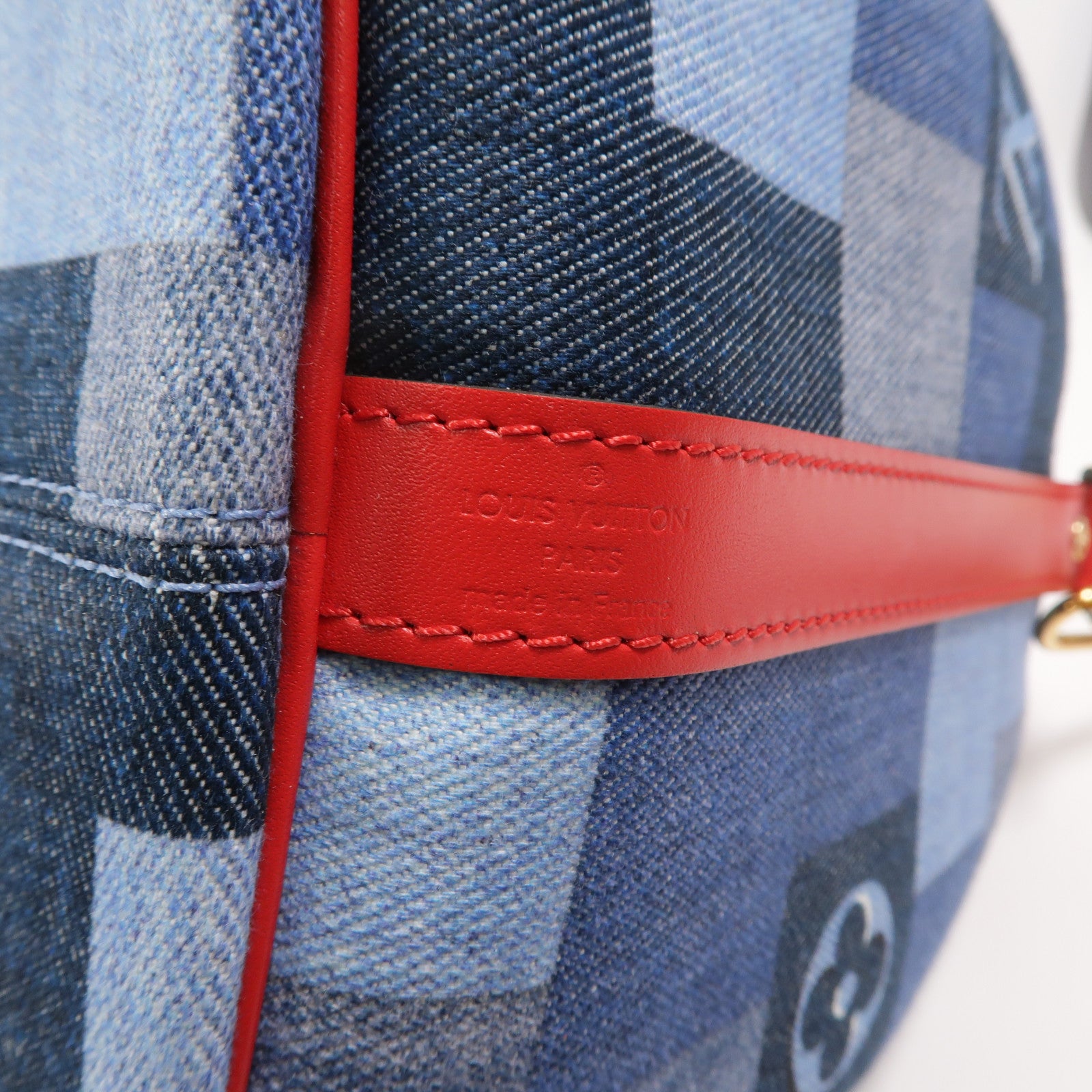 LOUIS VUITTON Monogram Denim Speedy Bandouliere 30金扣手挽肩背兩用袋