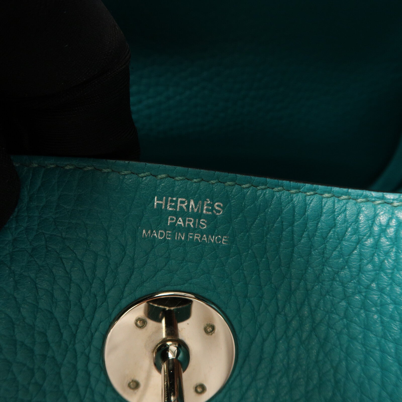 HERMES Clemence皮革Lindy 26手挽肩背兩用袋 Bleu Paon
