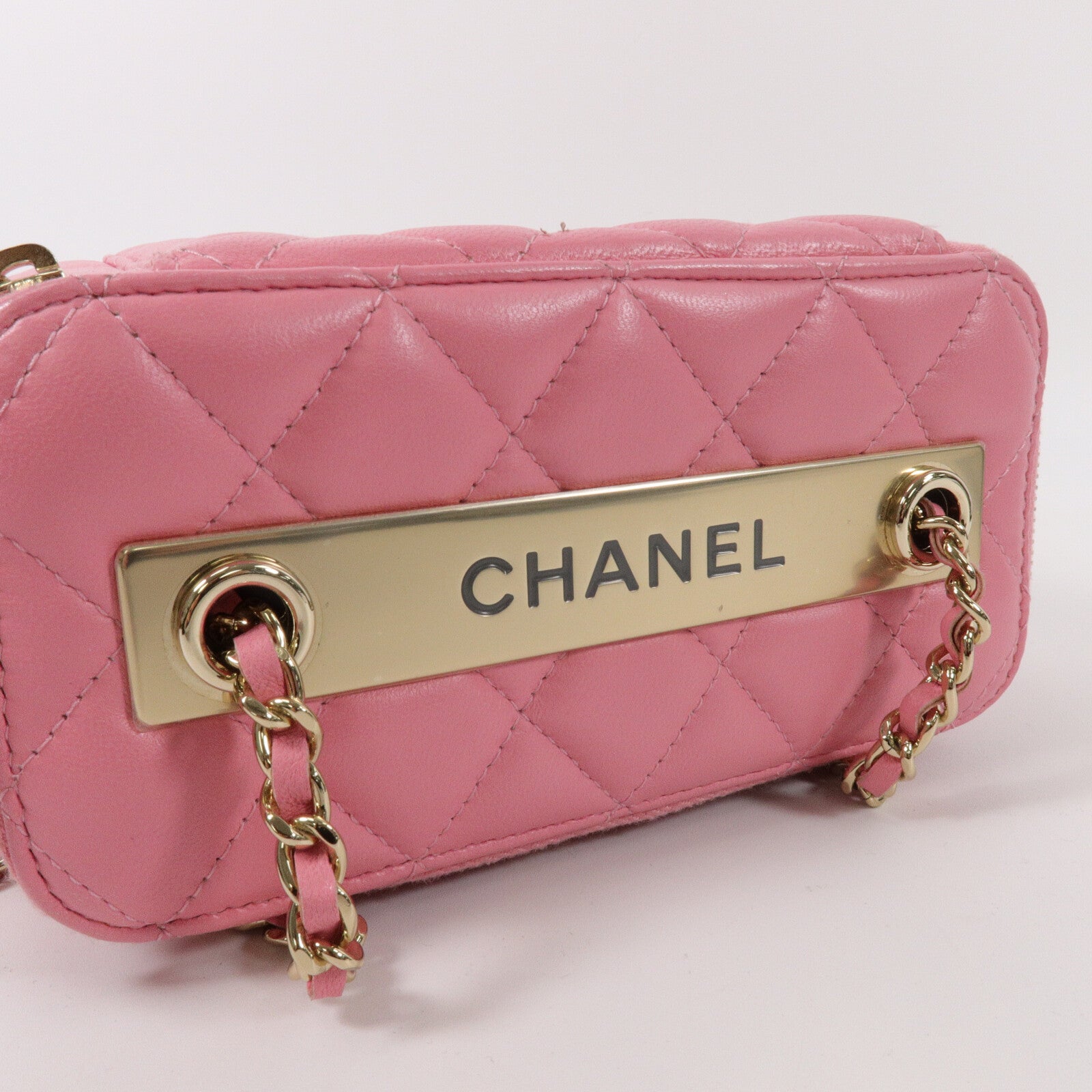 CHANEL 羊皮皮革Vanity Case鏈帶肩背袋