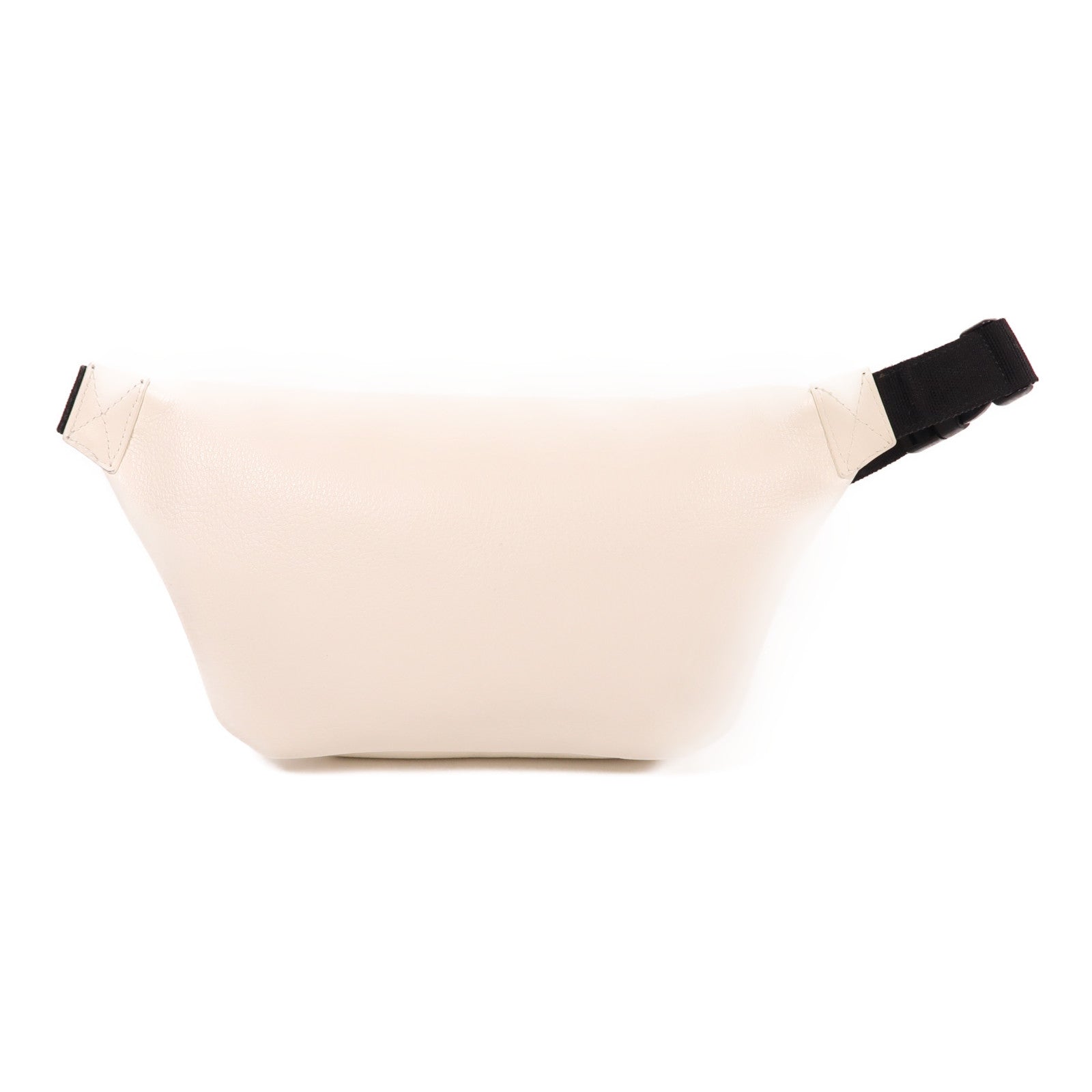 BALENCIAGA 牛皮皮革Waist Bag銀扣腰包白色