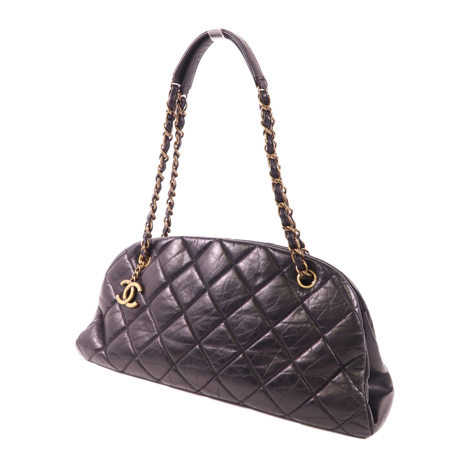 CHANEL 牛皮皮革Chain Shoulder Bag金扣鏈帶肩背袋