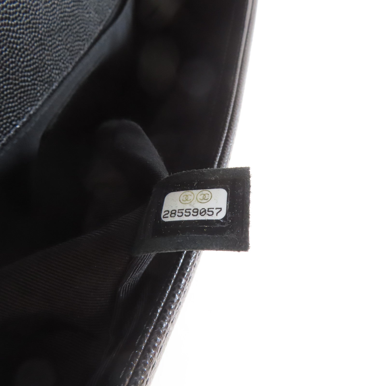 CHANEL 菱格牛皮皮革Boy 25cm銀扣鏈帶肩背袋黑色