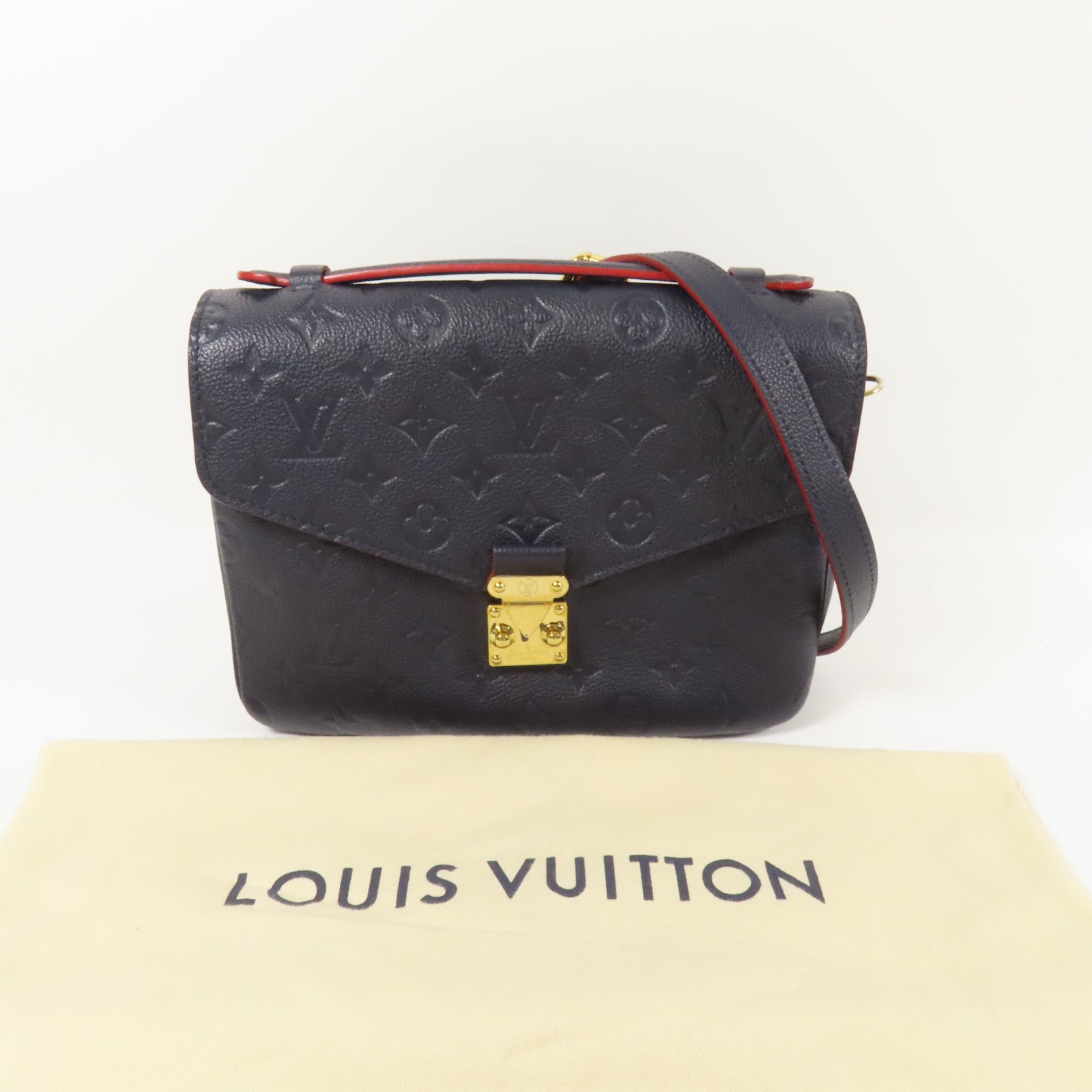LOUIS VUITTON Monogram Empreinte Pochette Metis金扣手挽肩背兩用袋