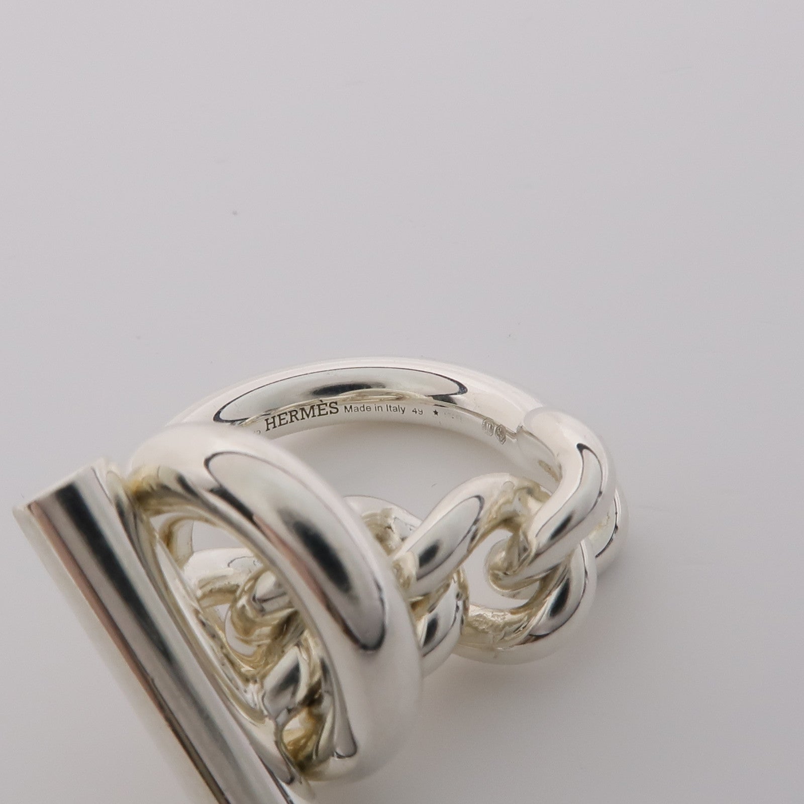HERMES 925純銀Croisette Ring戒指US#4.5