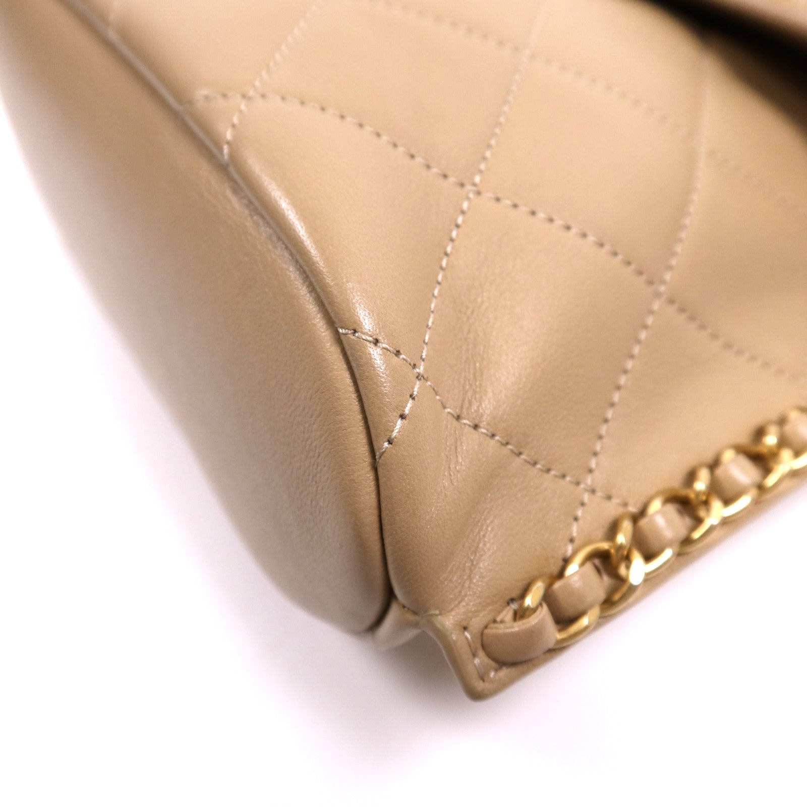 CHANEL 牛皮皮革Chain Shoulder Bag金扣鏈帶肩背袋