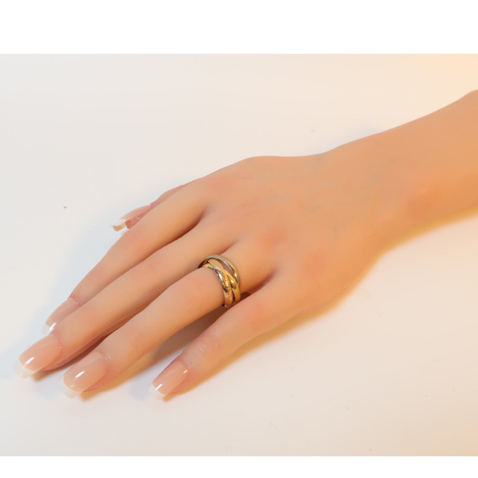 CARTIER 18K白金/黃金/玫瑰金Trinity Ring戒指US#6/Cartier#52