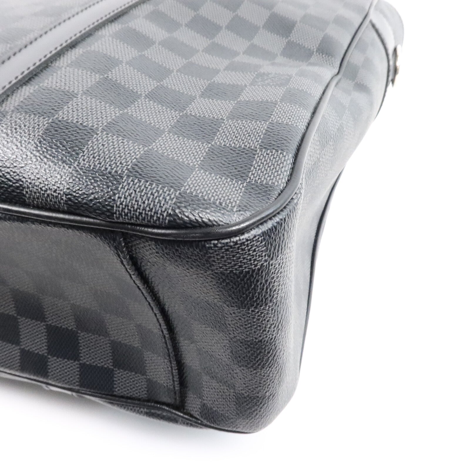 LOUIS VUITTON Damier Graphite Tadao MM銀扣手挽肩背兩用袋