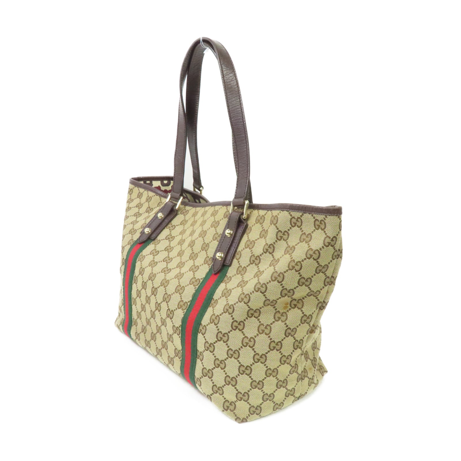 GUCCI 帆布Sherry Line Tote Bag金扣手挽袋啡色