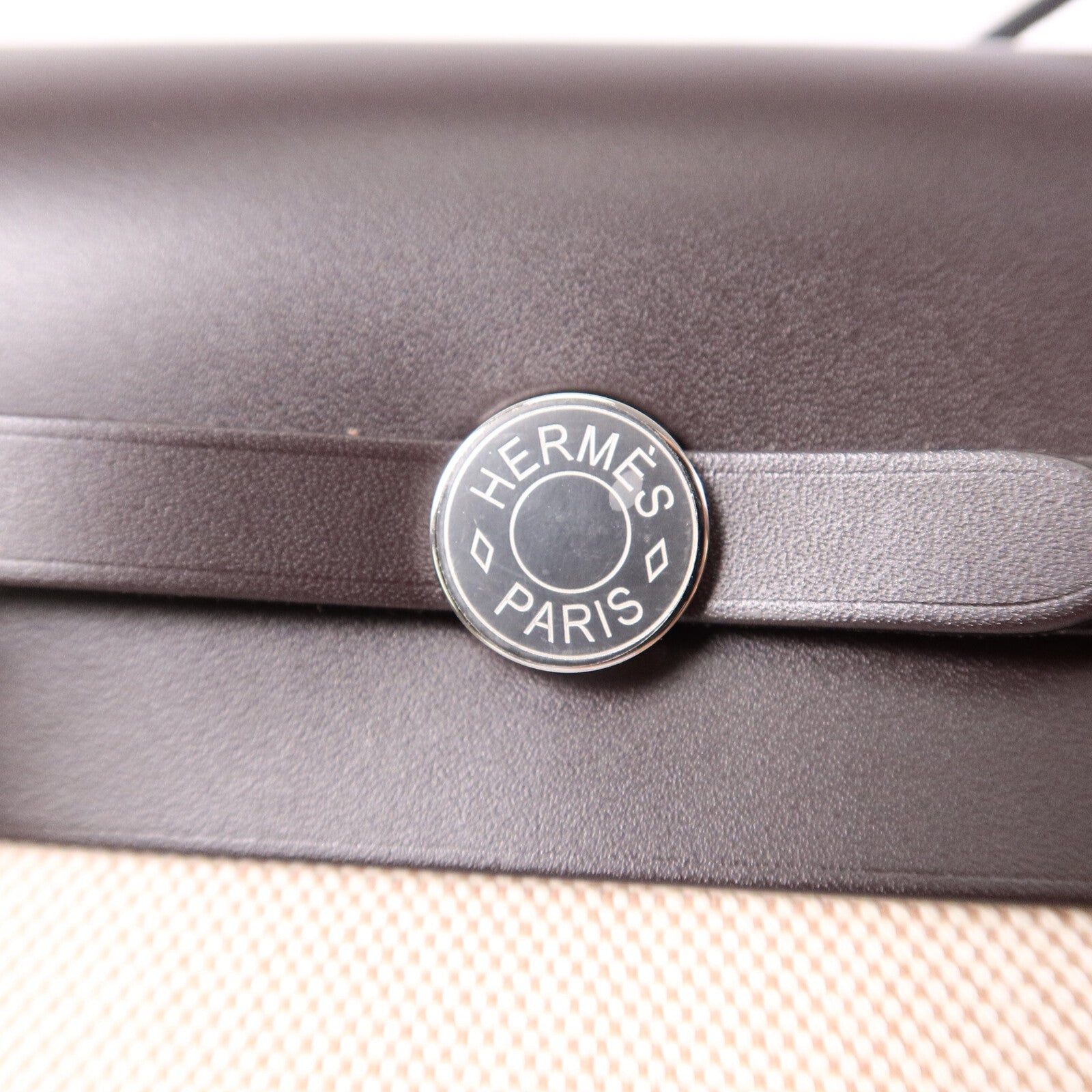 HERMES 帆布Mini Herbag肩背袋Ebene