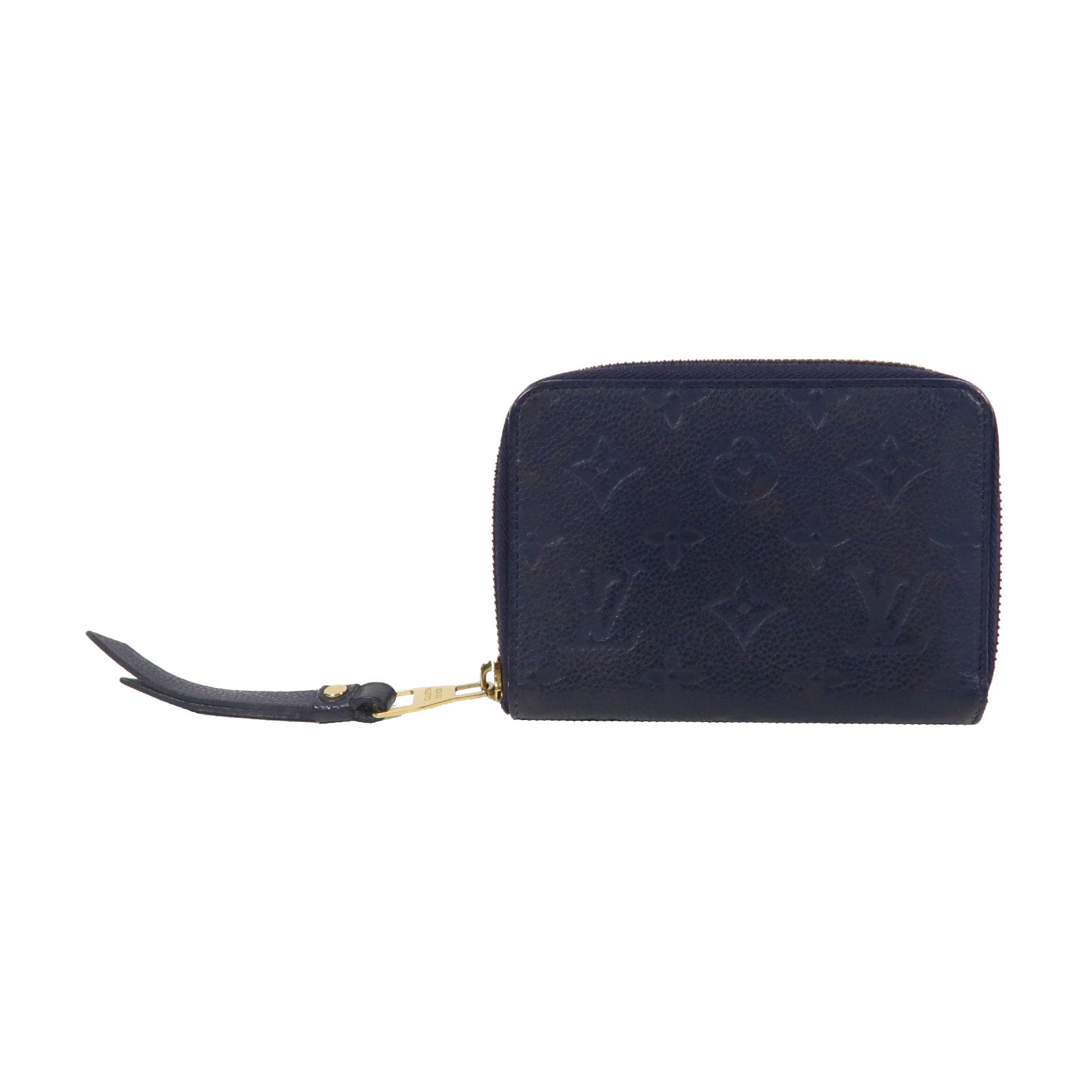 LOUIS VUITTON Monogram Empreinte Secret Compact Wallet金扣拉鍊錢包深藍色