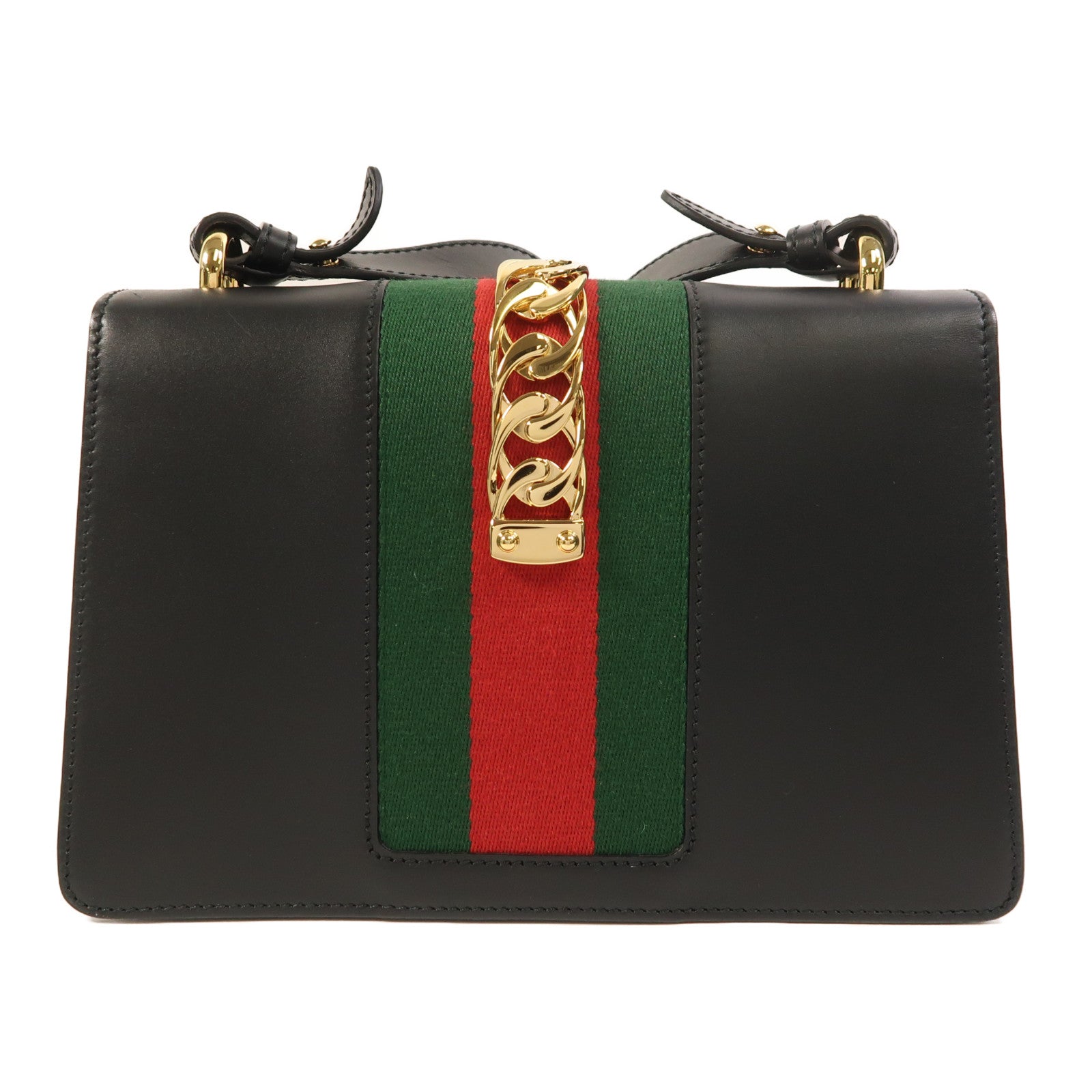 GUCCI 牛皮皮革Sylvie金扣肩背袋