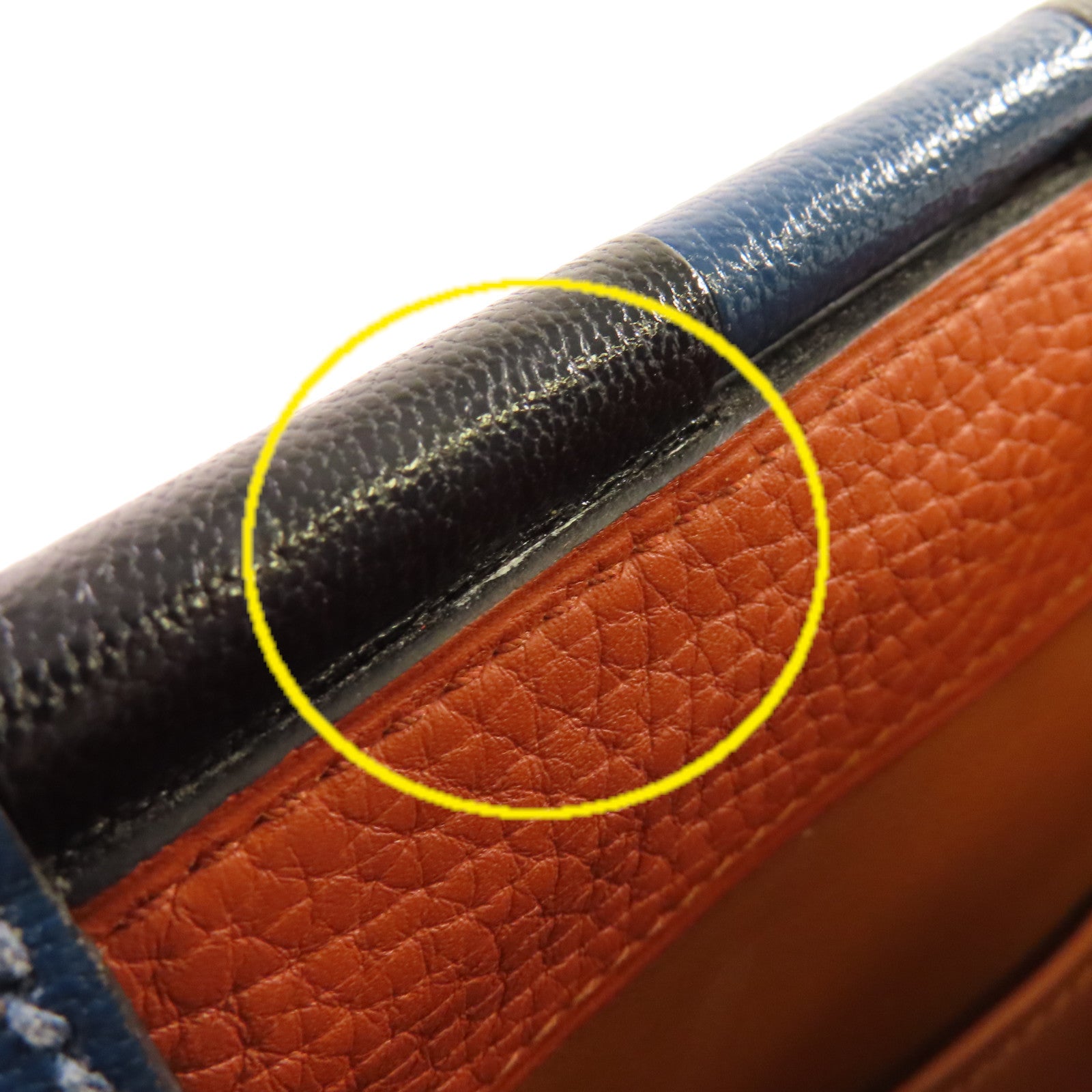 HERMES Clemence皮革Sac Saut 25 Shoulder Bag金扣肩背袋6C Cuivre/南瓜色