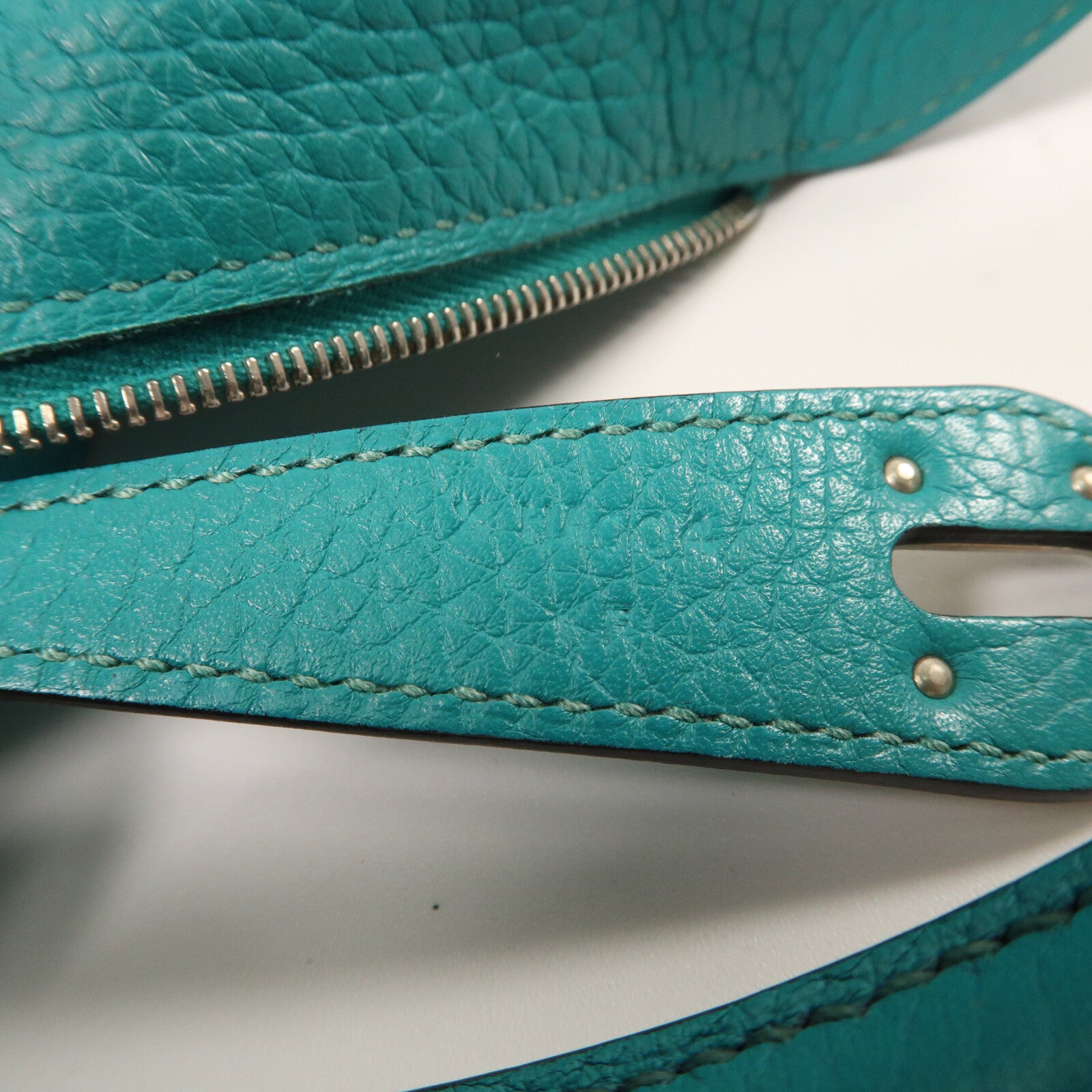 HERMES Clemence皮革Lindy 26手挽肩背兩用袋 Bleu Paon