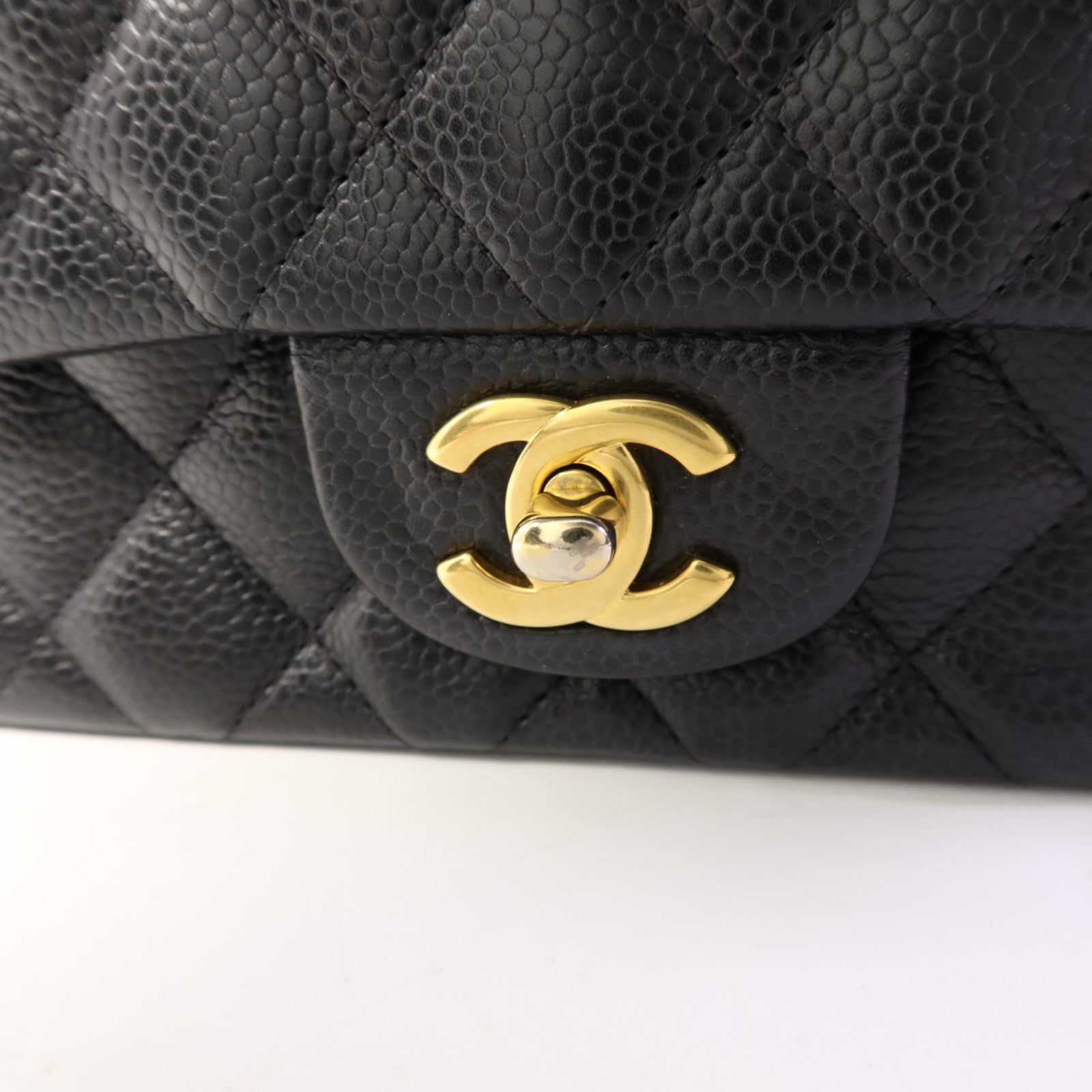 CHANEL 牛皮皮革Mini Classic 20金扣鏈帶肩背袋