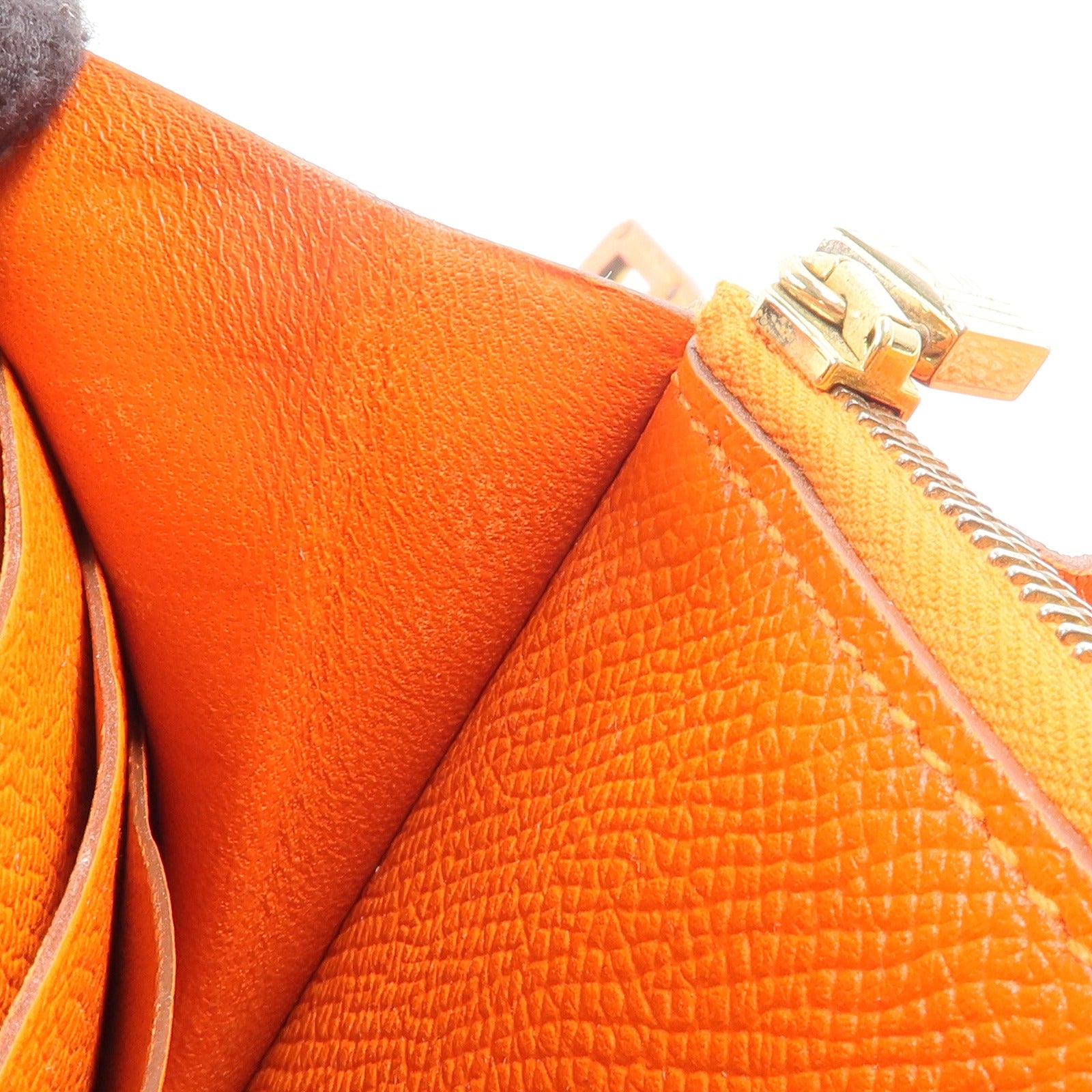 HERMES Epsom皮革Kelly Wallet長錢包Orange