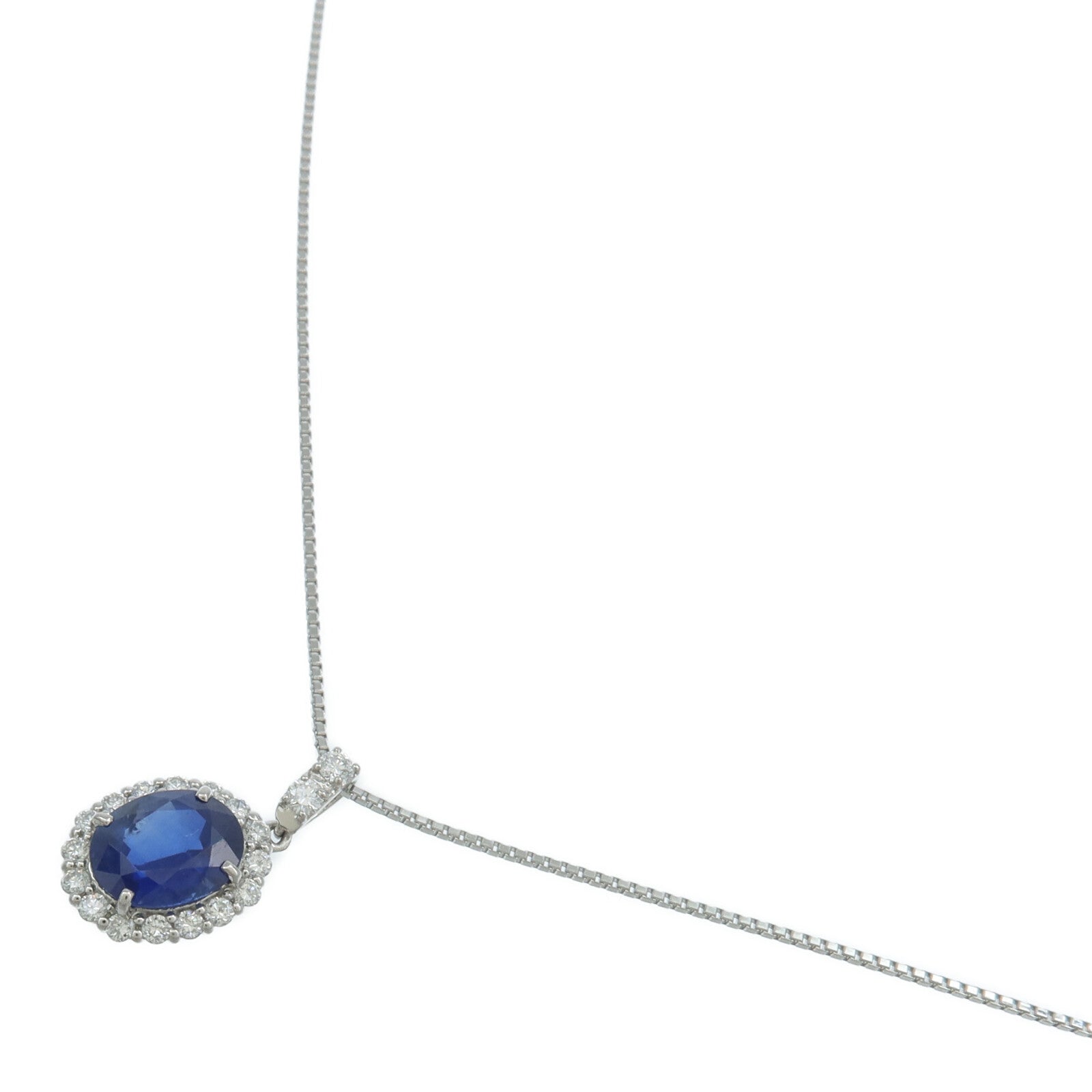 JEWELRY PT900/PT850鉑金Sapphire Diamond Necklace藍寶石/鑽石項鍊