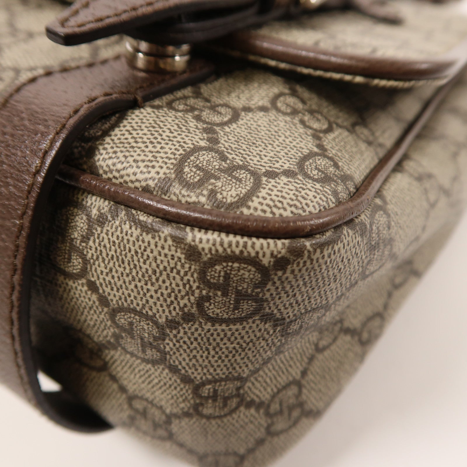 GUCCI GG SHW Shoulder Bag 658542 Coated Canvas Brown