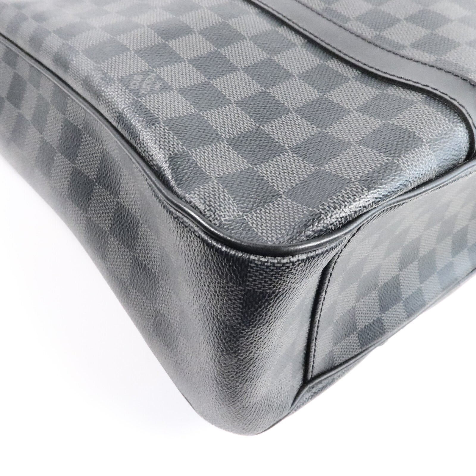 LOUIS VUITTON Damier Graphite Tadao MM銀扣手挽肩背兩用袋